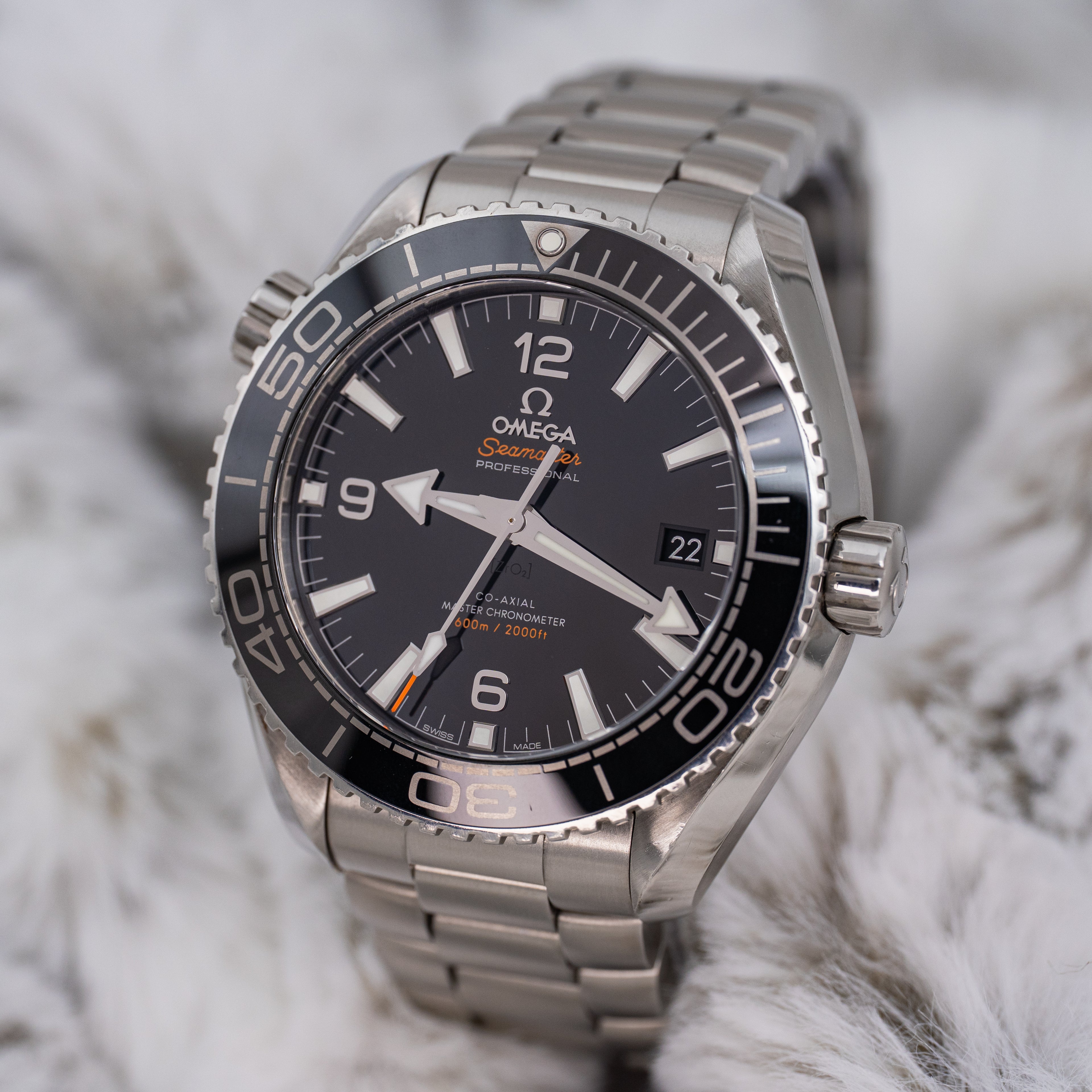 Omega Seamaster Planet Ocean 215.30.44.21.01.001 Black Dial B+P