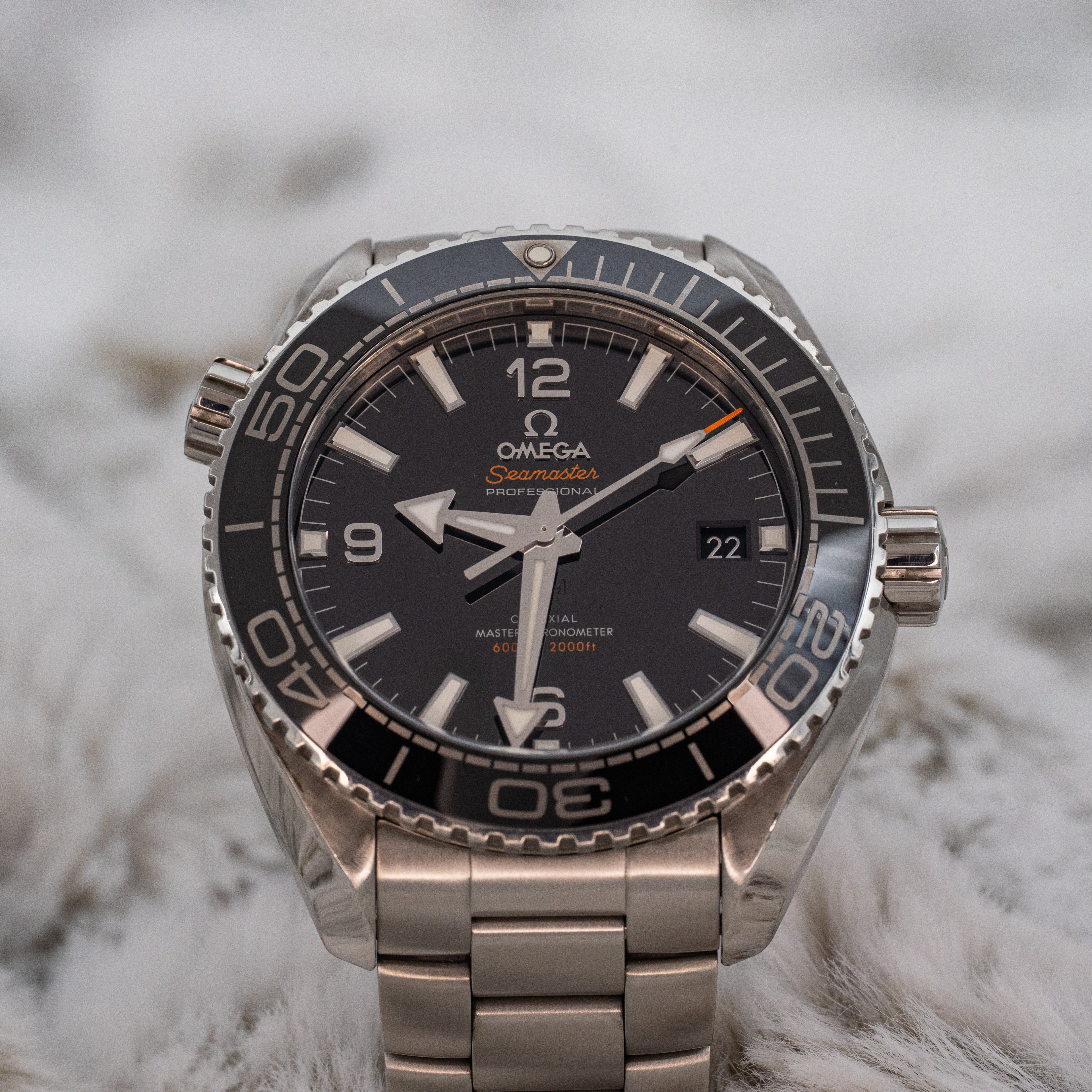 Omega Seamaster Planet Ocean 215.30.44.21.01.001 Black Dial B+P