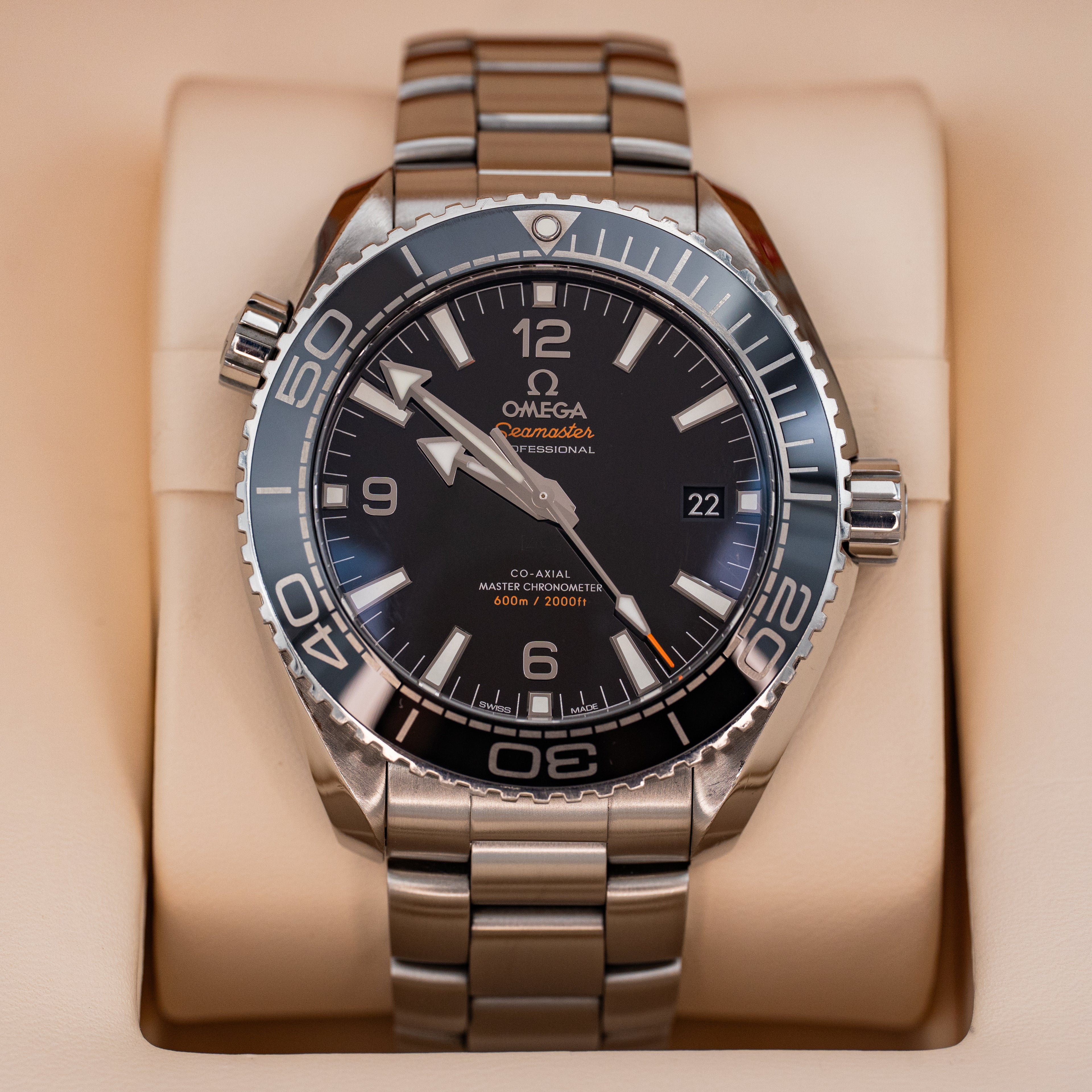 Omega Seamaster Planet Ocean 215.30.44.21.01.001 Black Dial B+P