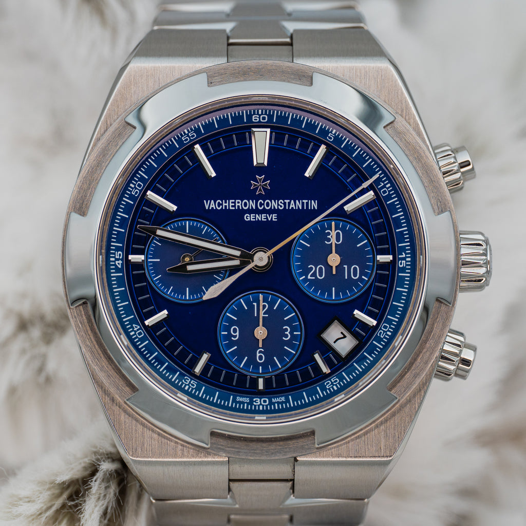 2018 Vacheron Constantin 5500V Chronograph Blue Dial Stainless Steel Full Set