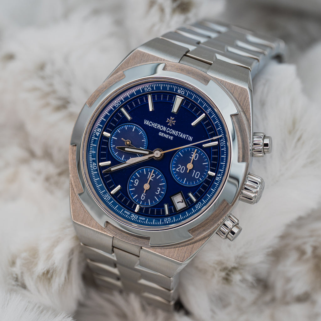 2018 Vacheron Constantin 5500V Chronograph Blue Dial Stainless Steel Full Set