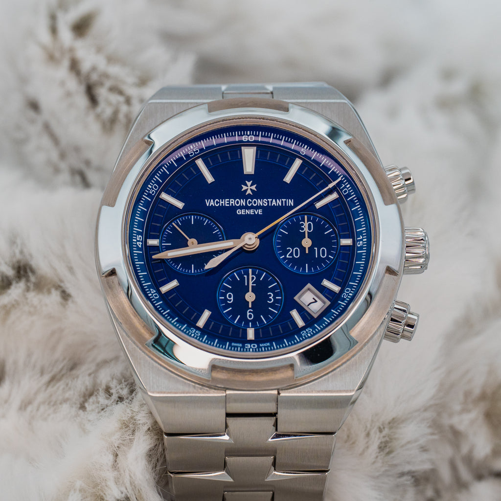 2018 Vacheron Constantin 5500V Chronograph Blue Dial Stainless Steel Full Set