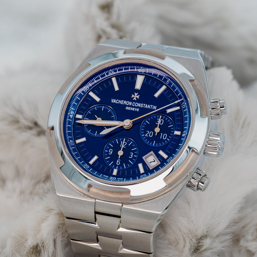 2018 Vacheron Constantin 5500V Chronograph Blue Dial Stainless Steel Full Set
