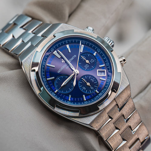 2018 Vacheron Constantin 5500V Chronograph Blue Dial Stainless Steel Full Set
