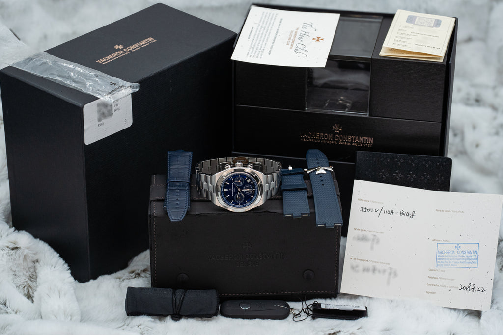 2018 Vacheron Constantin 5500V Chronograph Blue Dial Stainless Steel Full Set