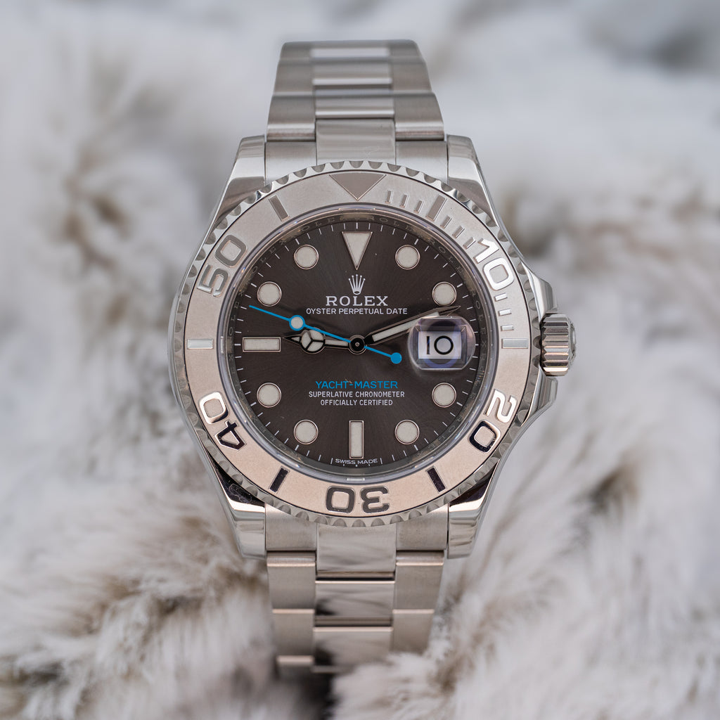 Rolex Yacht-Master 40 116622 Grey Rhodium Dial Platinum Bezel Steel B+P