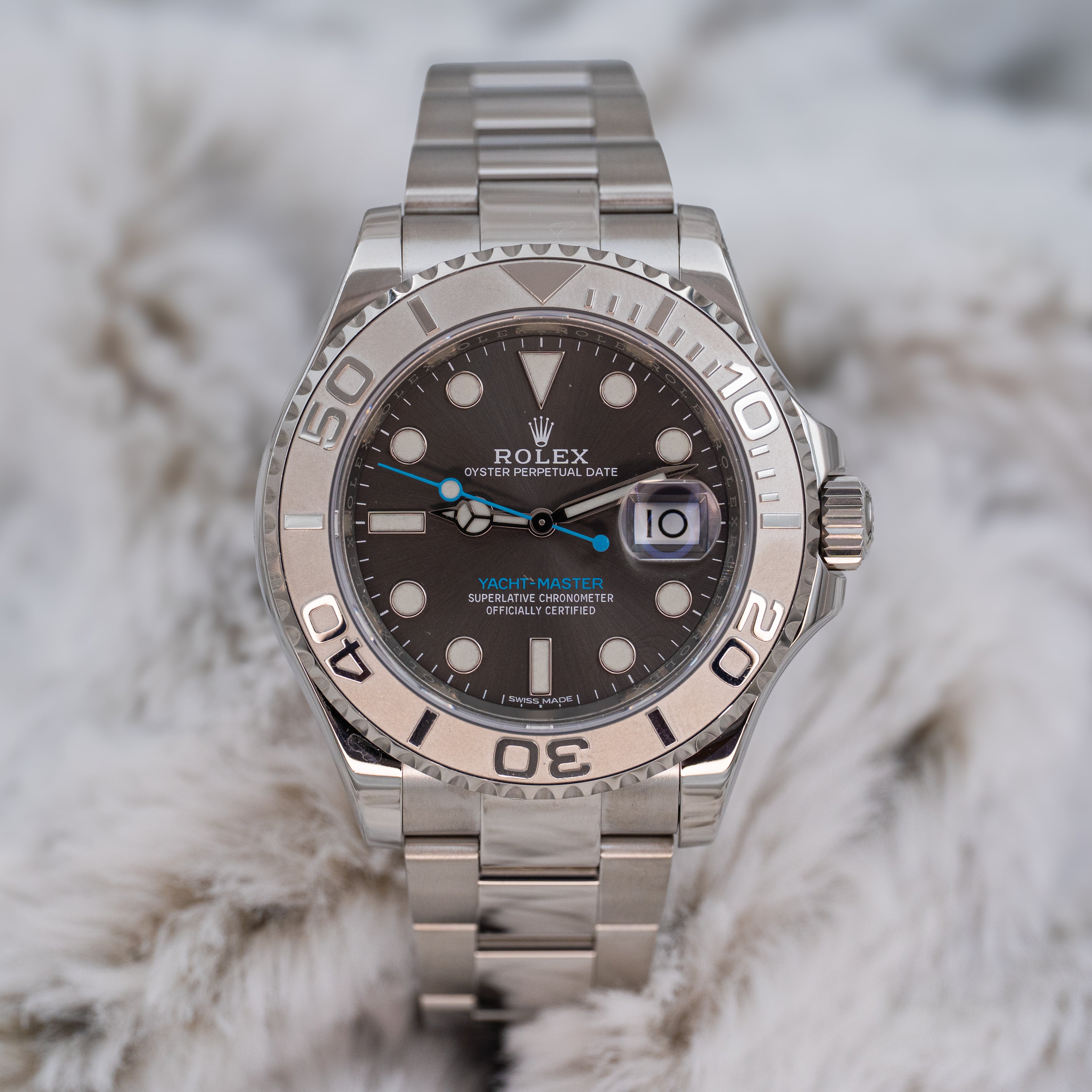 Rolex Yacht-Master 40 116622 Grey Rhodium Dial Platinum Bezel Steel B+P