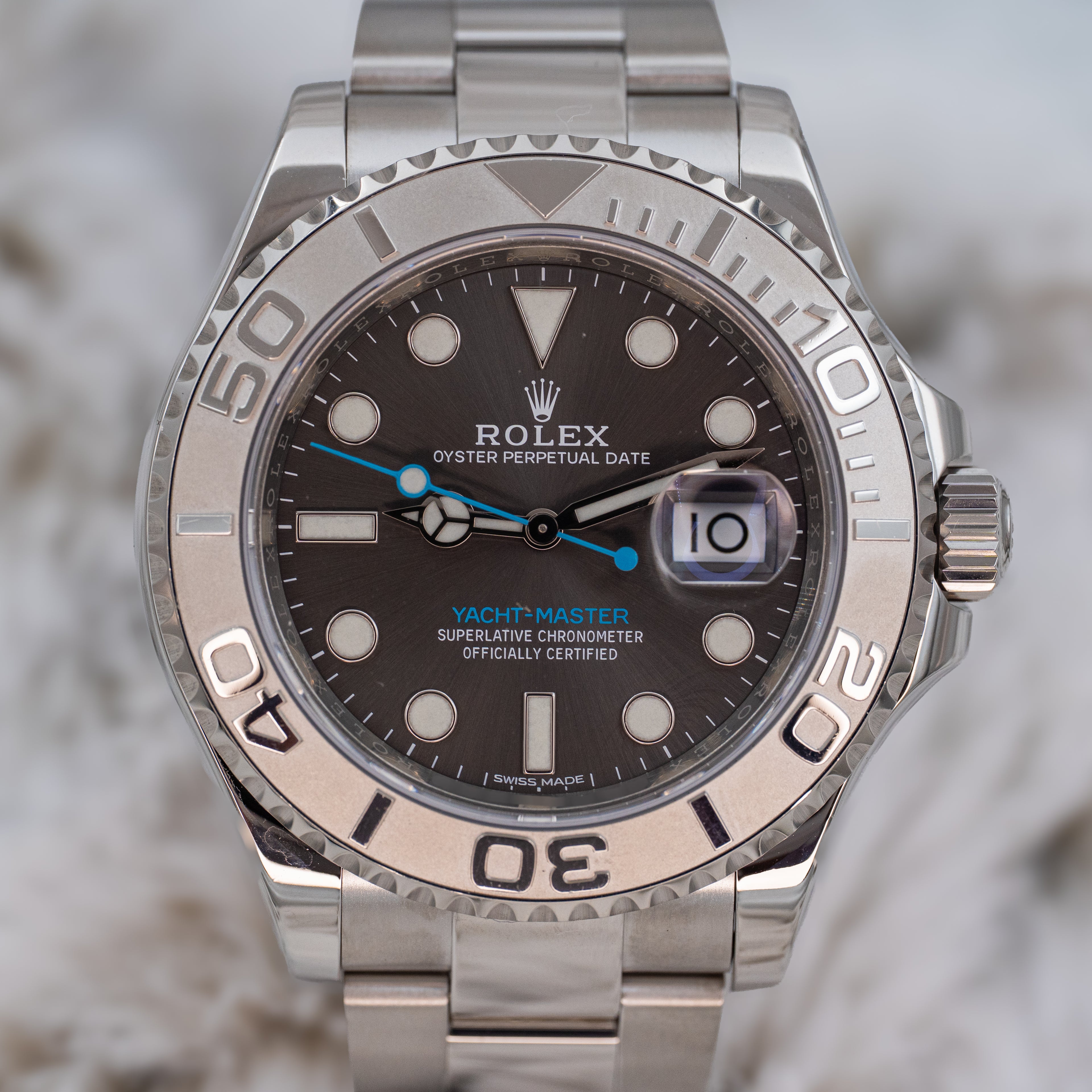 Rolex Yacht-Master 40 116622 Grey Rhodium Dial Platinum Bezel Steel B+P