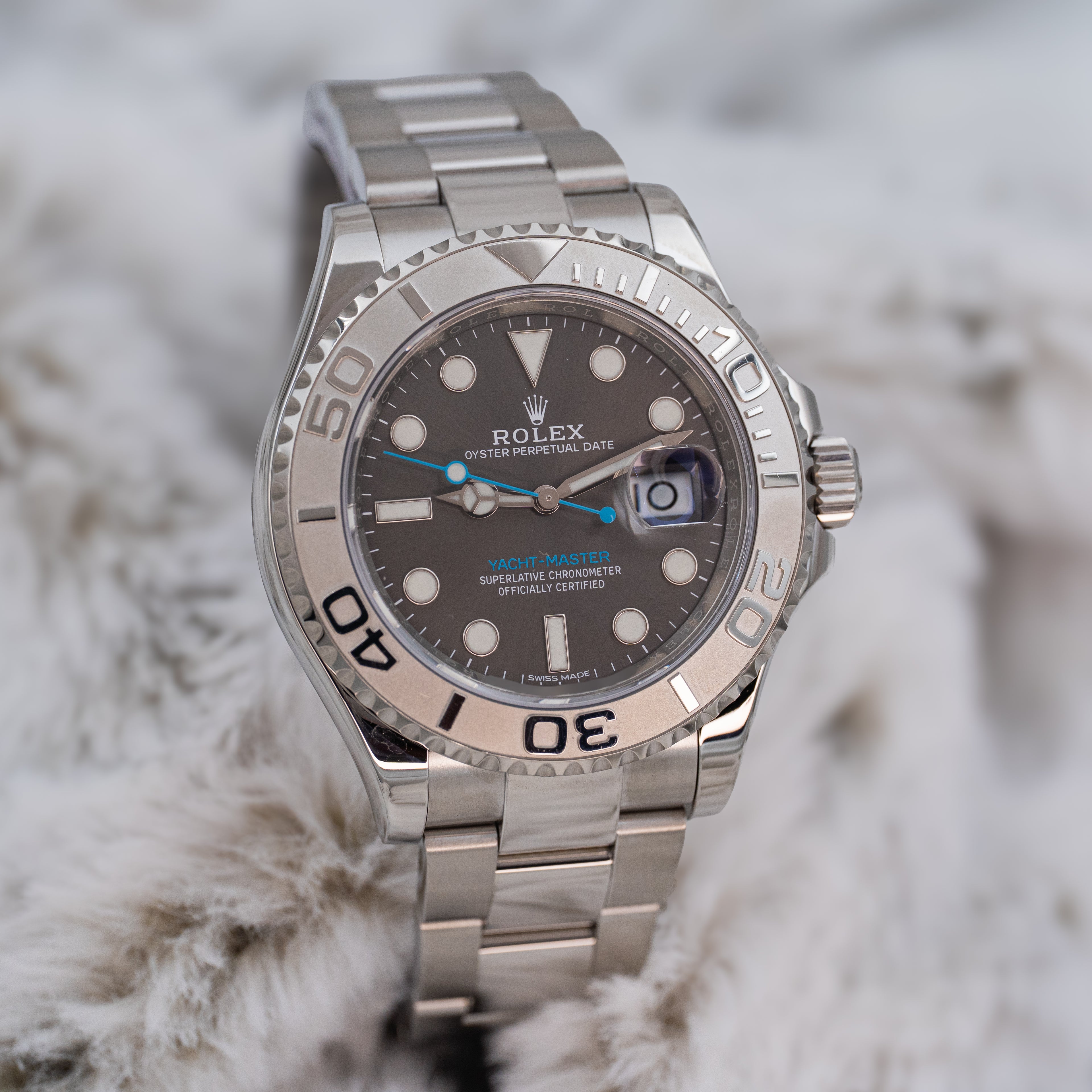Rolex Yacht-Master 40 116622 Grey Rhodium Dial Platinum Bezel Steel B+P