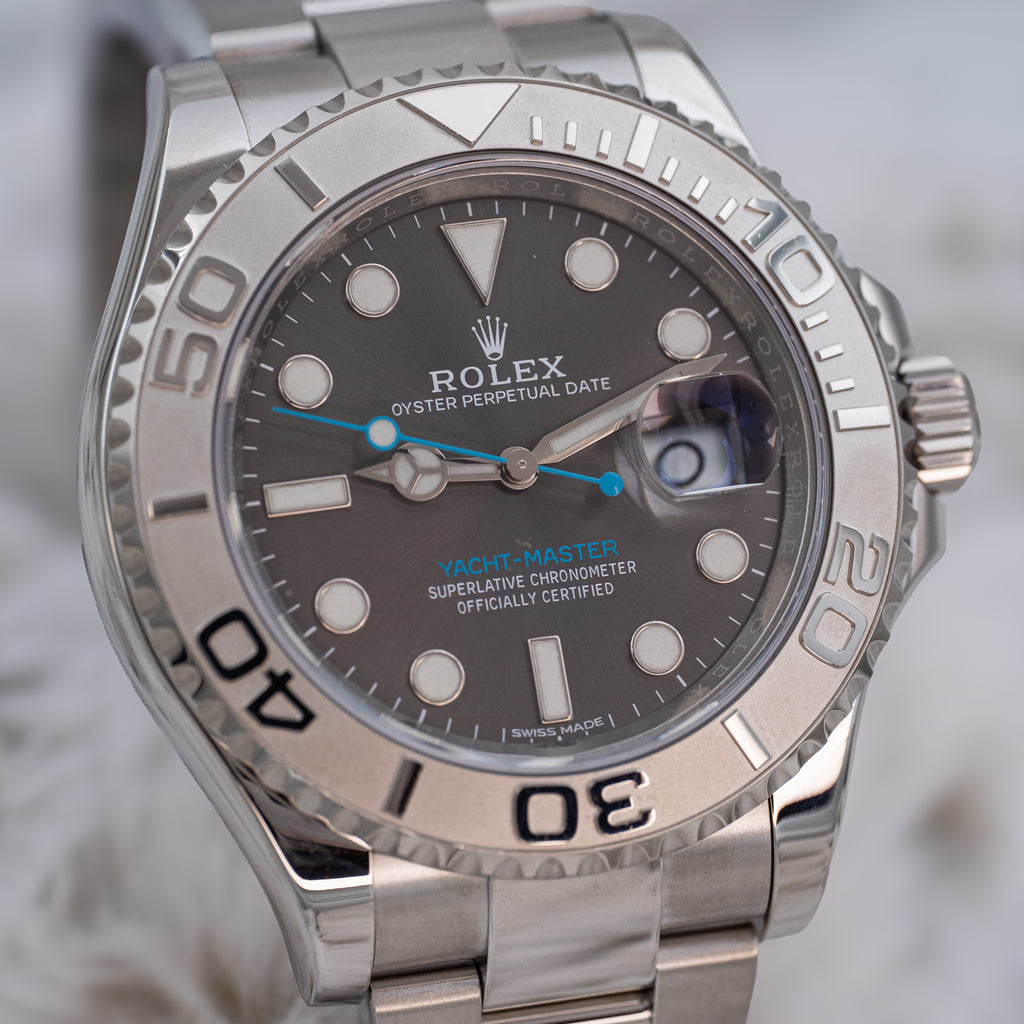 Rolex Yacht-Master 40 116622 Grey Rhodium Dial Platinum Bezel Steel B+P