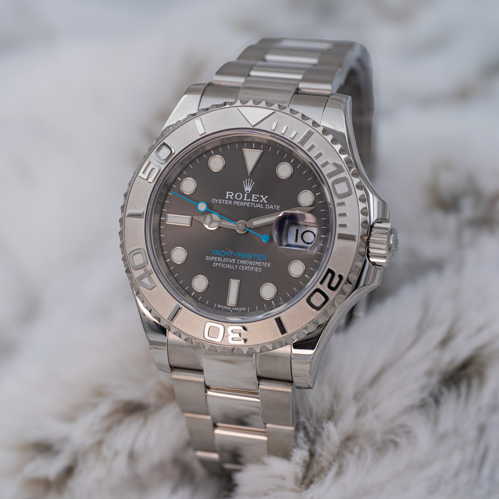 Rolex Yacht-Master 40 116622 Grey Rhodium Dial Platinum Bezel Steel B+P