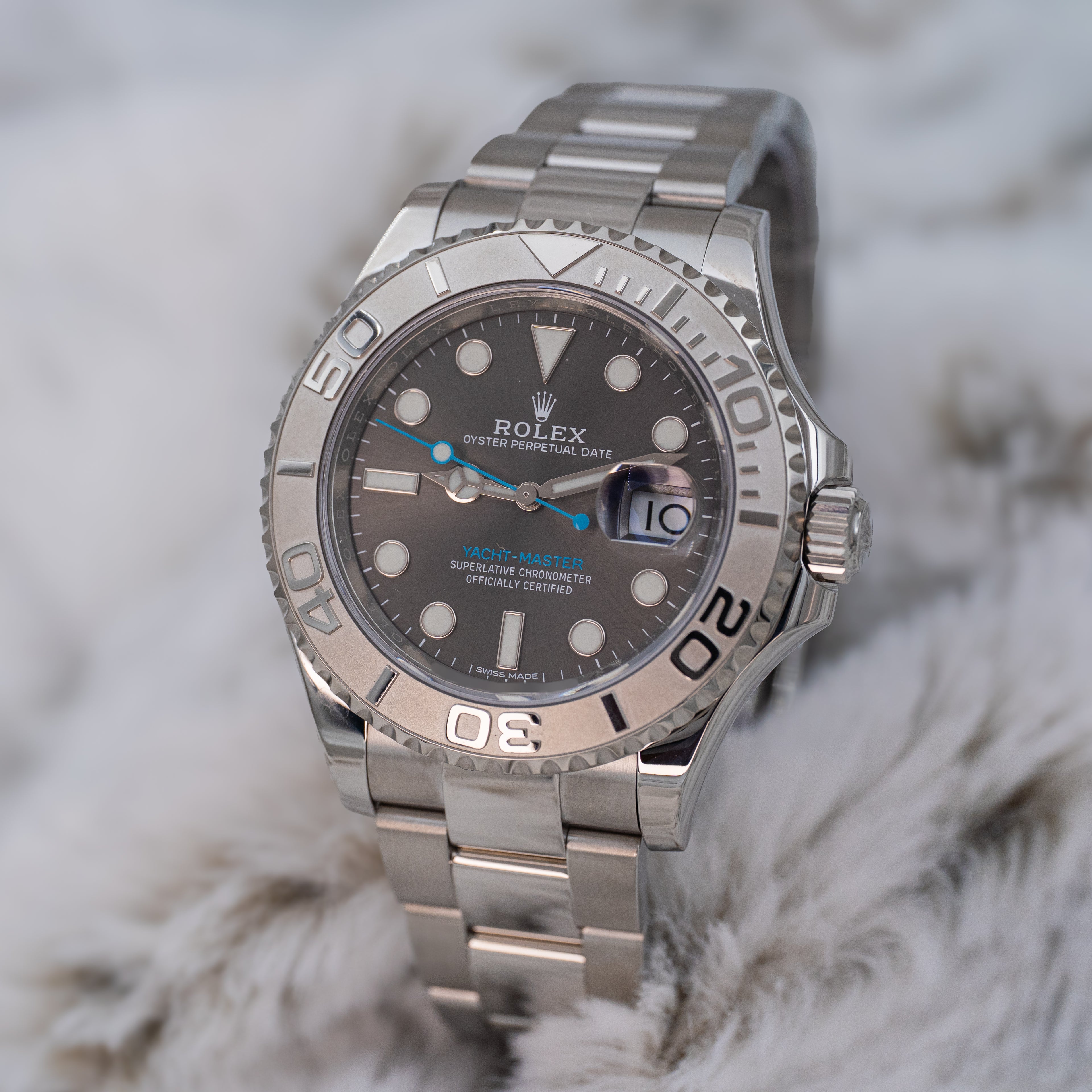 Rolex Yacht-Master 40 116622 Grey Rhodium Dial Platinum Bezel Steel B+P