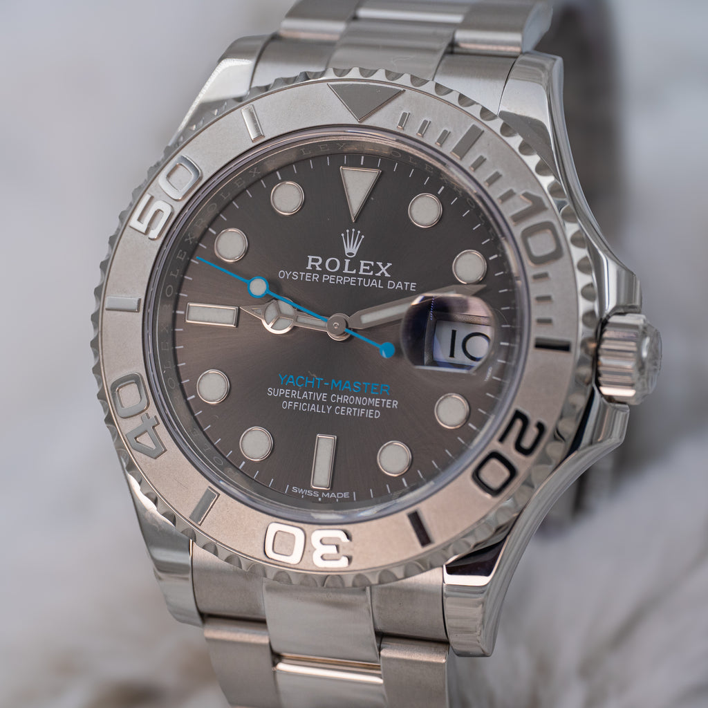 Rolex Yacht-Master 40 116622 Grey Rhodium Dial Platinum Bezel Steel B+P