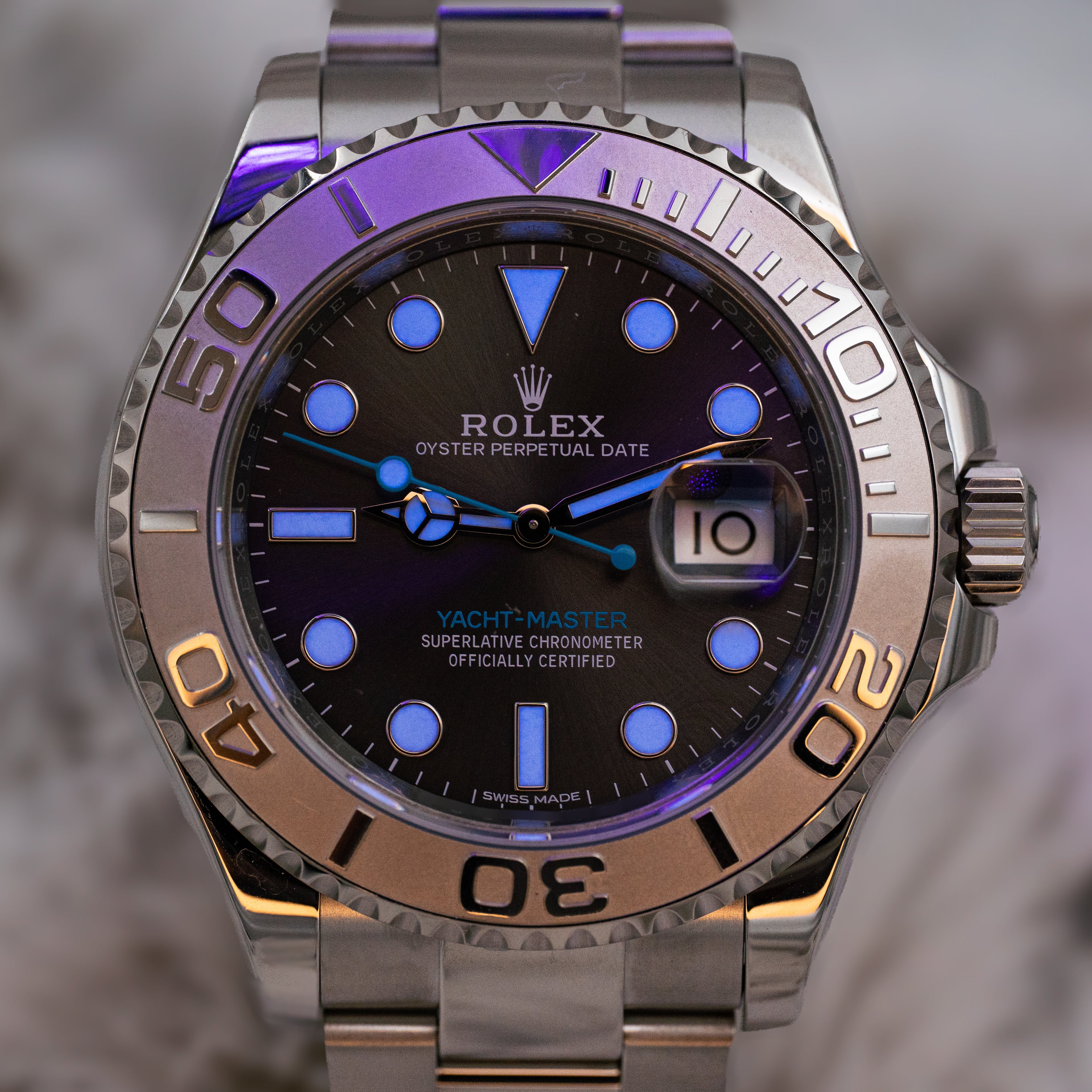 Rolex Yacht-Master 40 116622 Grey Rhodium Dial Platinum Bezel Steel B+P