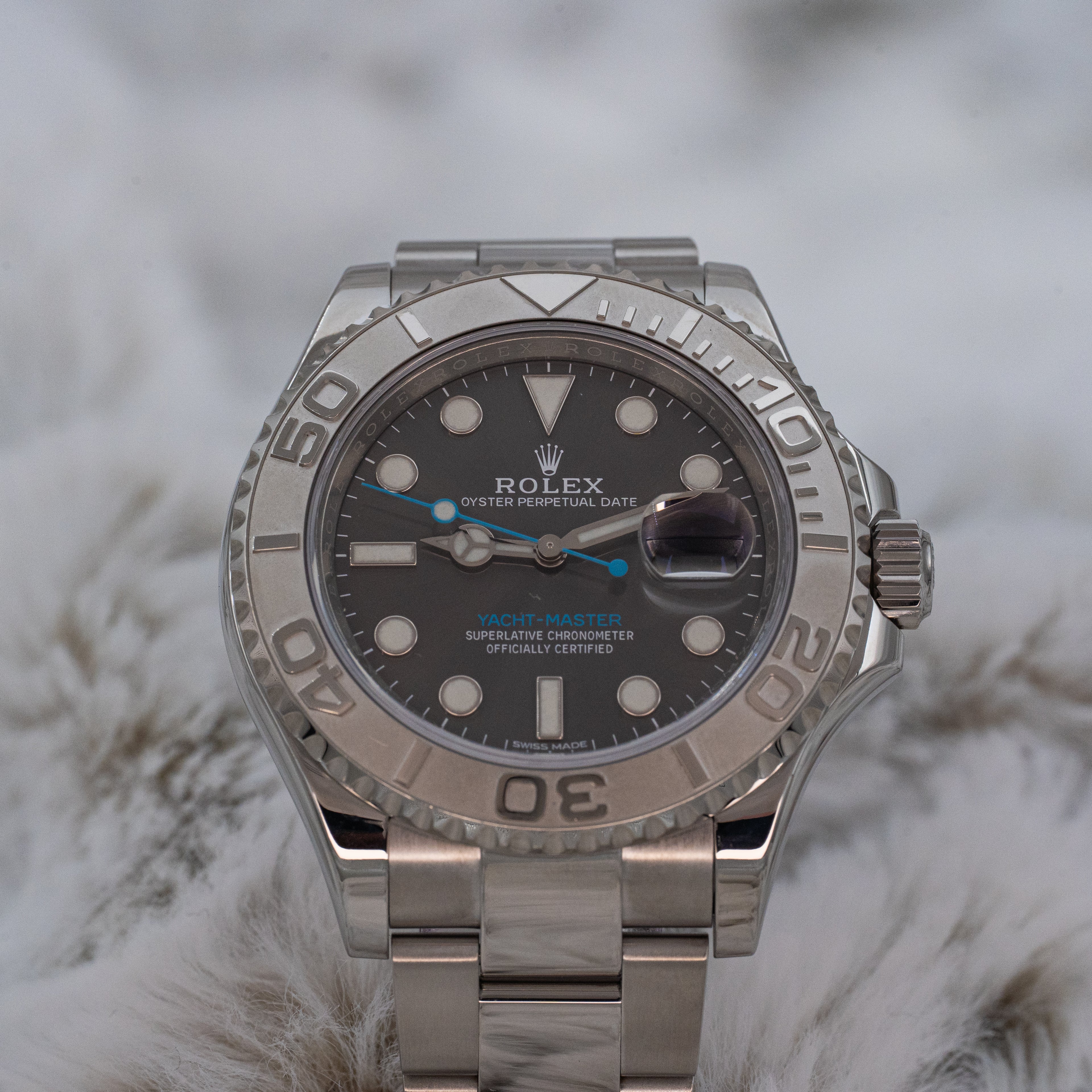 Rolex Yacht-Master 40 116622 Grey Rhodium Dial Platinum Bezel Steel B+P