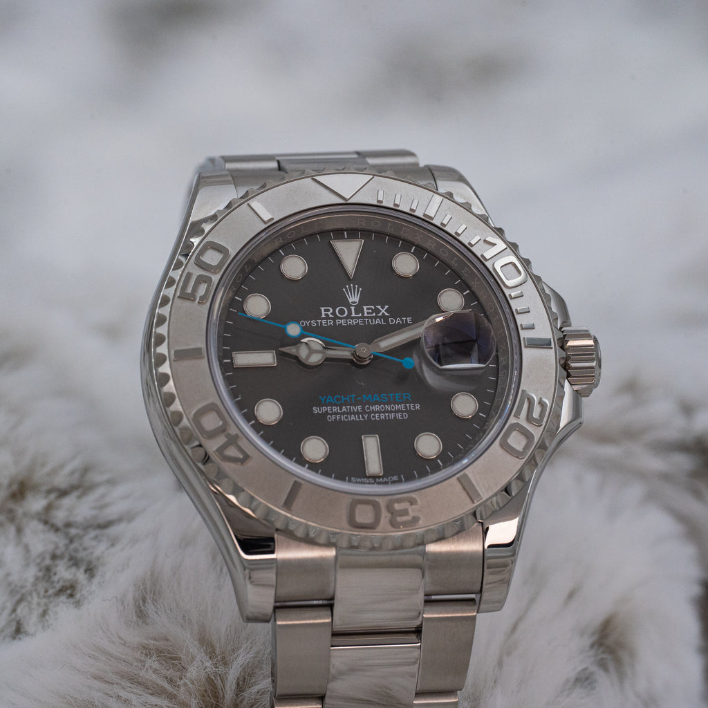 Rolex Yacht-Master 40 116622 Grey Rhodium Dial Platinum Bezel Steel B+P
