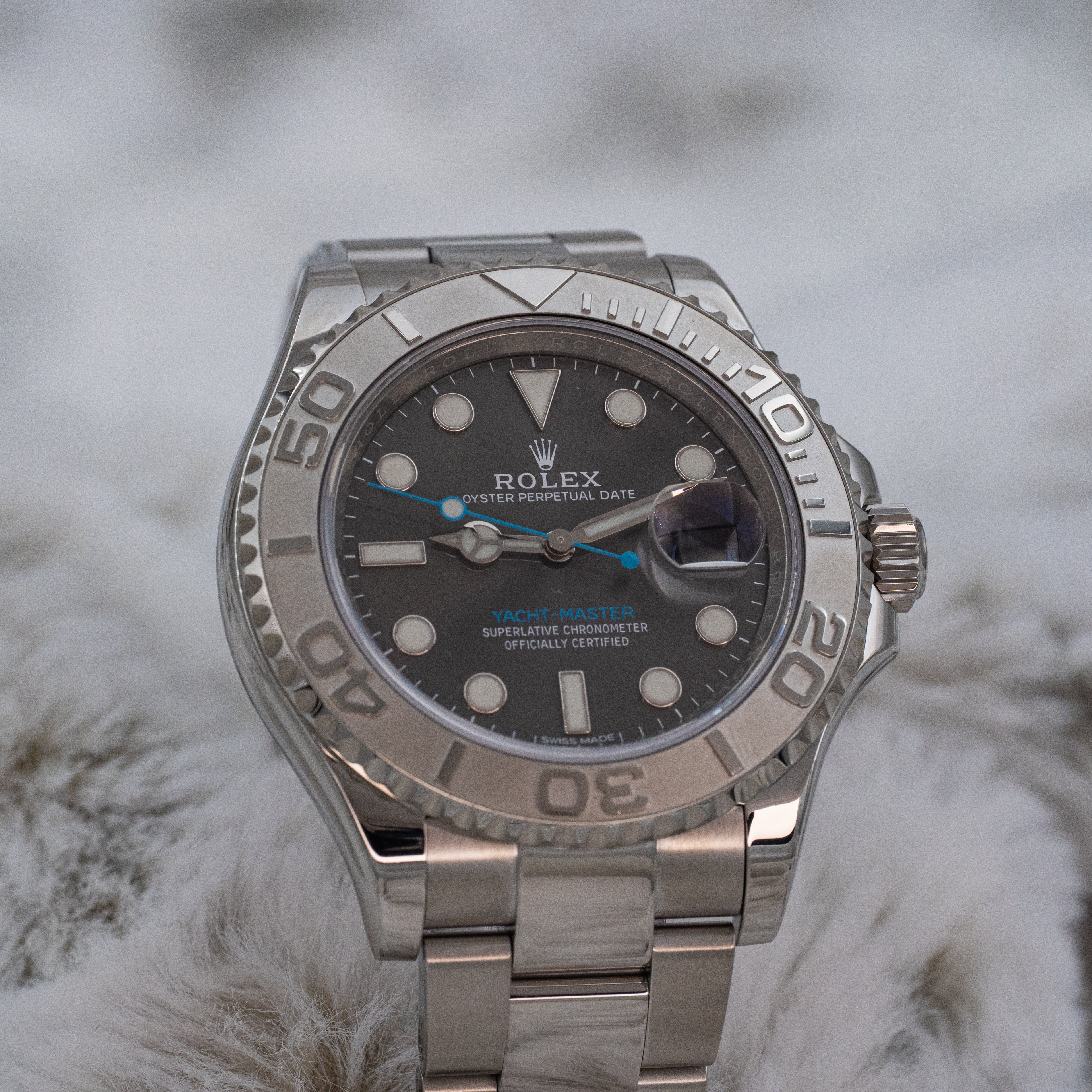 Rolex Yacht-Master 40 116622 Grey Rhodium Dial Platinum Bezel Steel B+P