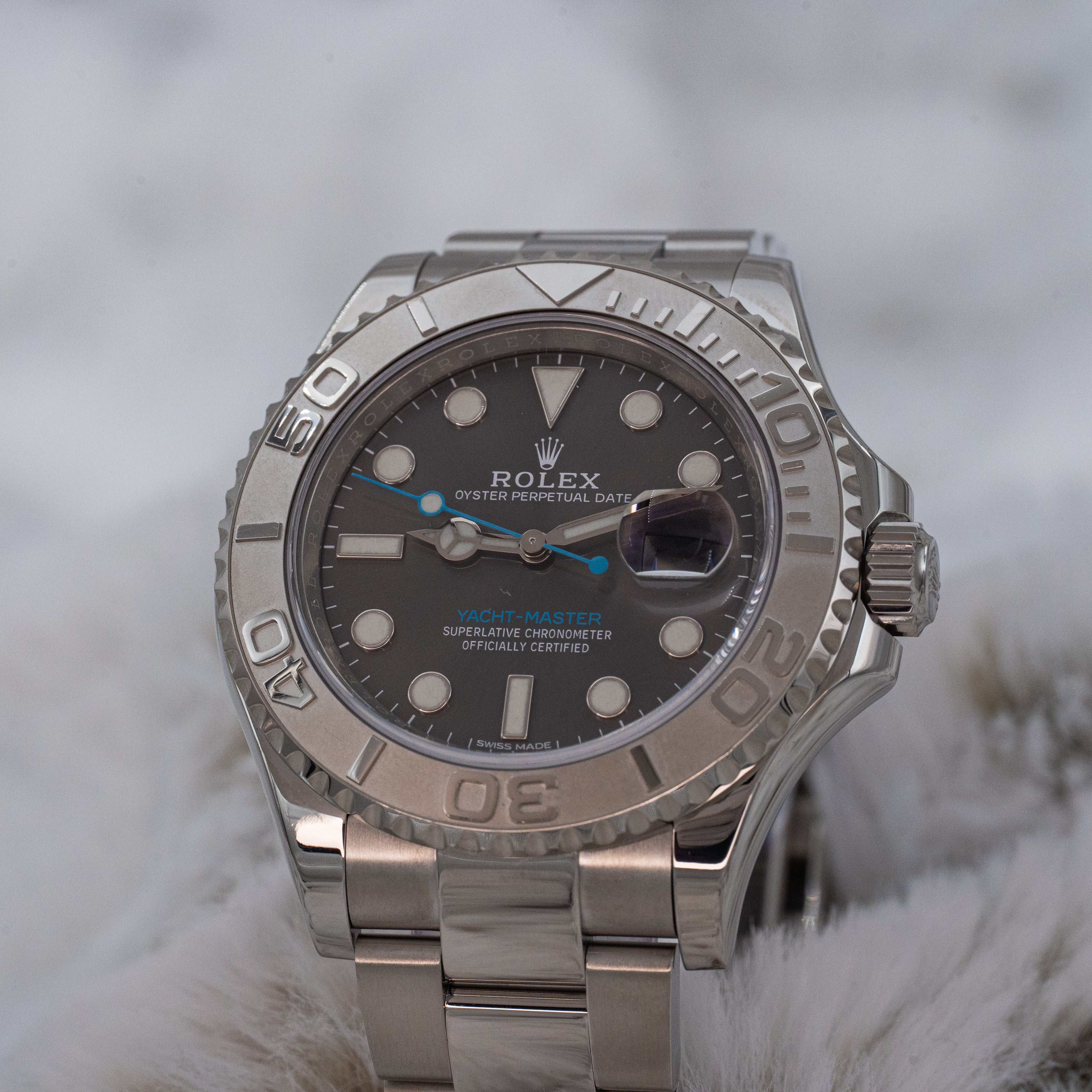 Rolex Yacht-Master 40 116622 Grey Rhodium Dial Platinum Bezel Steel B+P