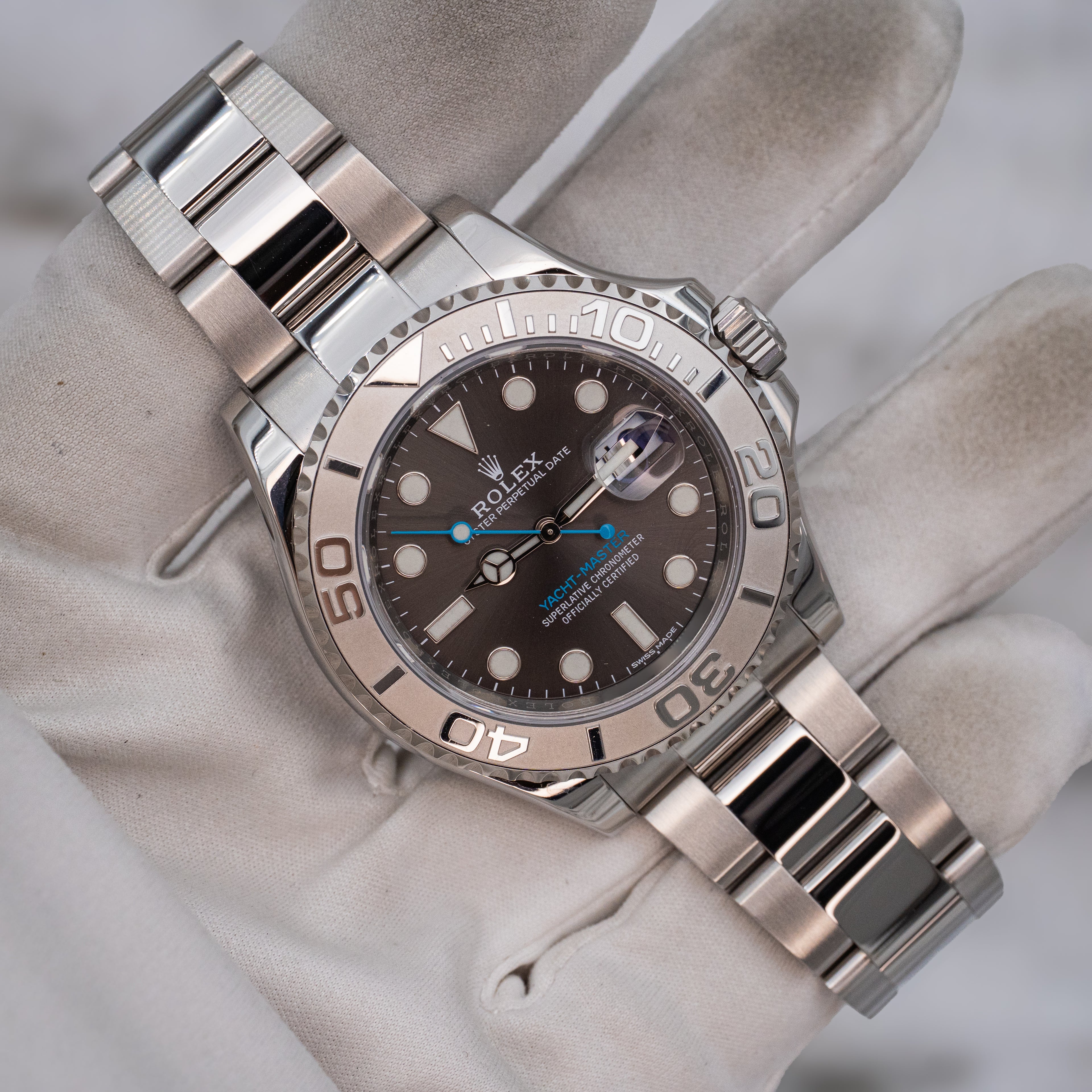 Rolex Yacht-Master 40 116622 Grey Rhodium Dial Platinum Bezel Steel B+P