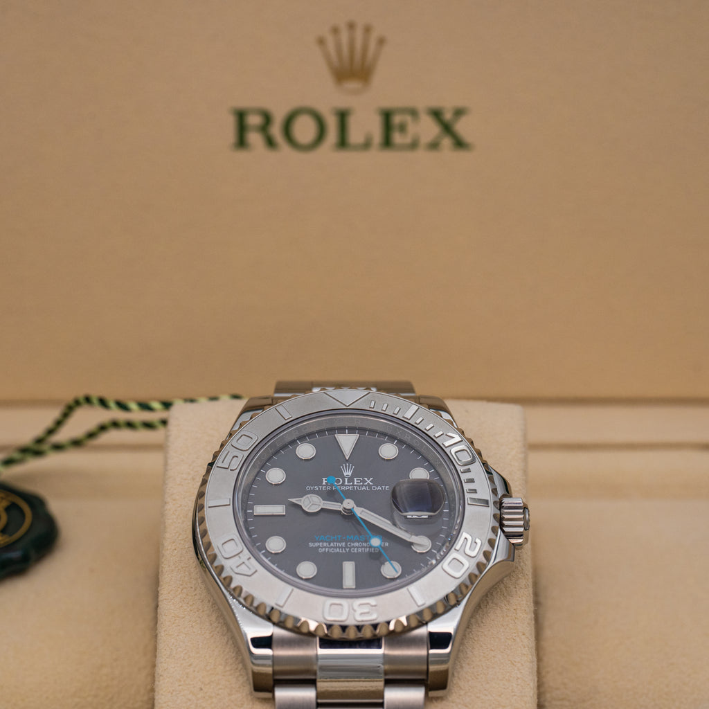 Rolex Yacht-Master 40 116622 Grey Rhodium Dial Platinum Bezel Steel B+P