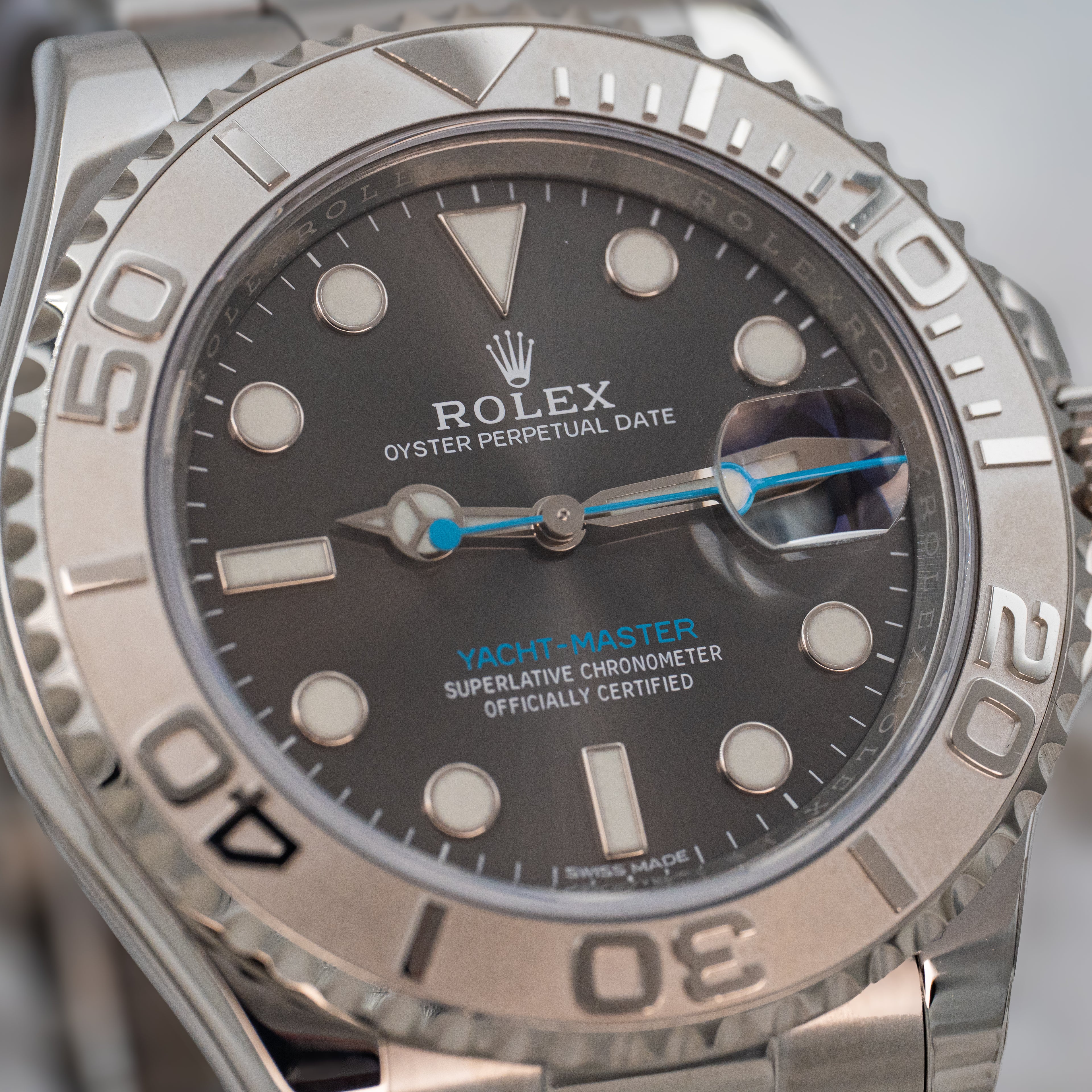 Rolex Yacht-Master 40 116622 Grey Rhodium Dial Platinum Bezel Steel B+P
