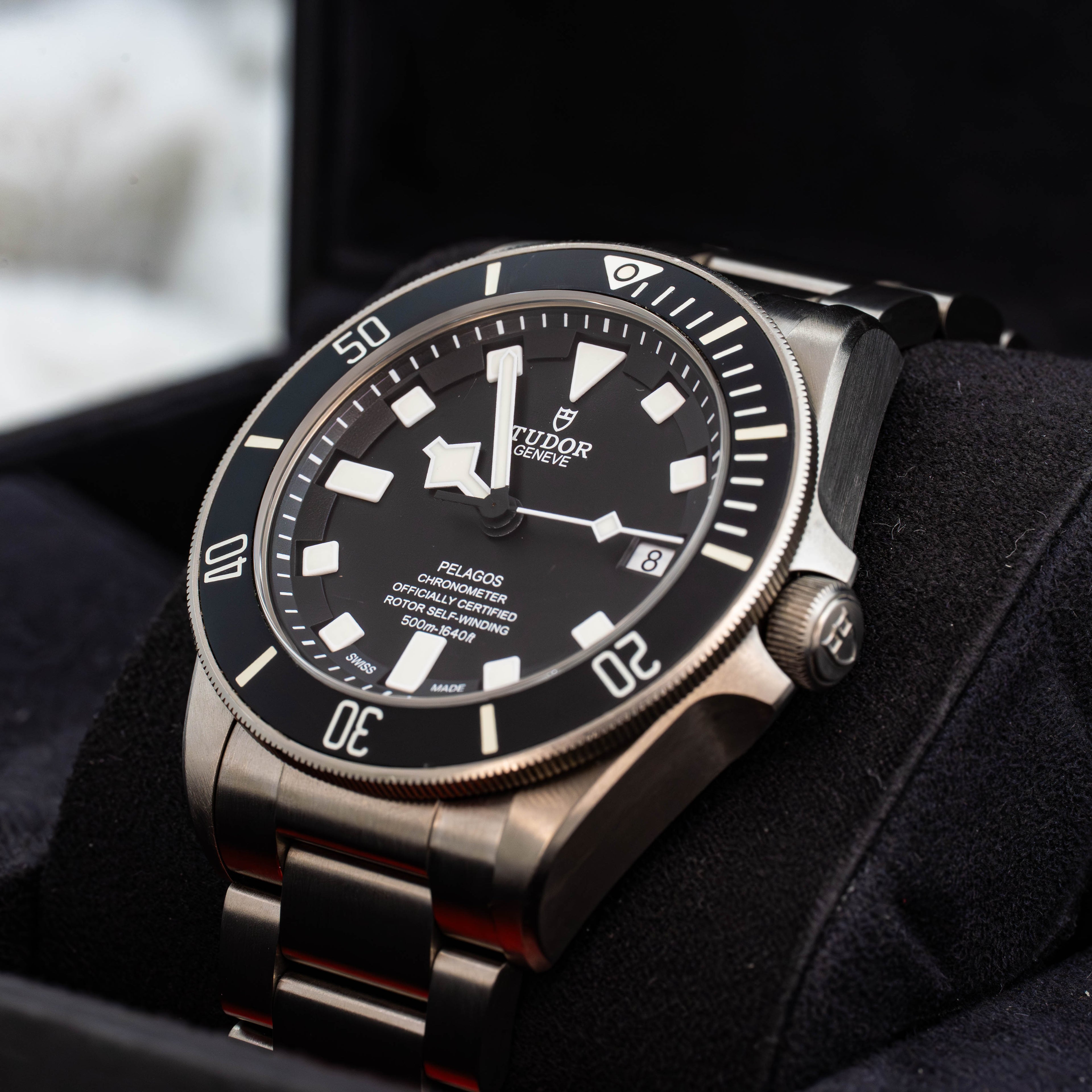 Tudor Pelagos 25600TN Titanium Black Dial on Bracelet w Extra Strap B+P