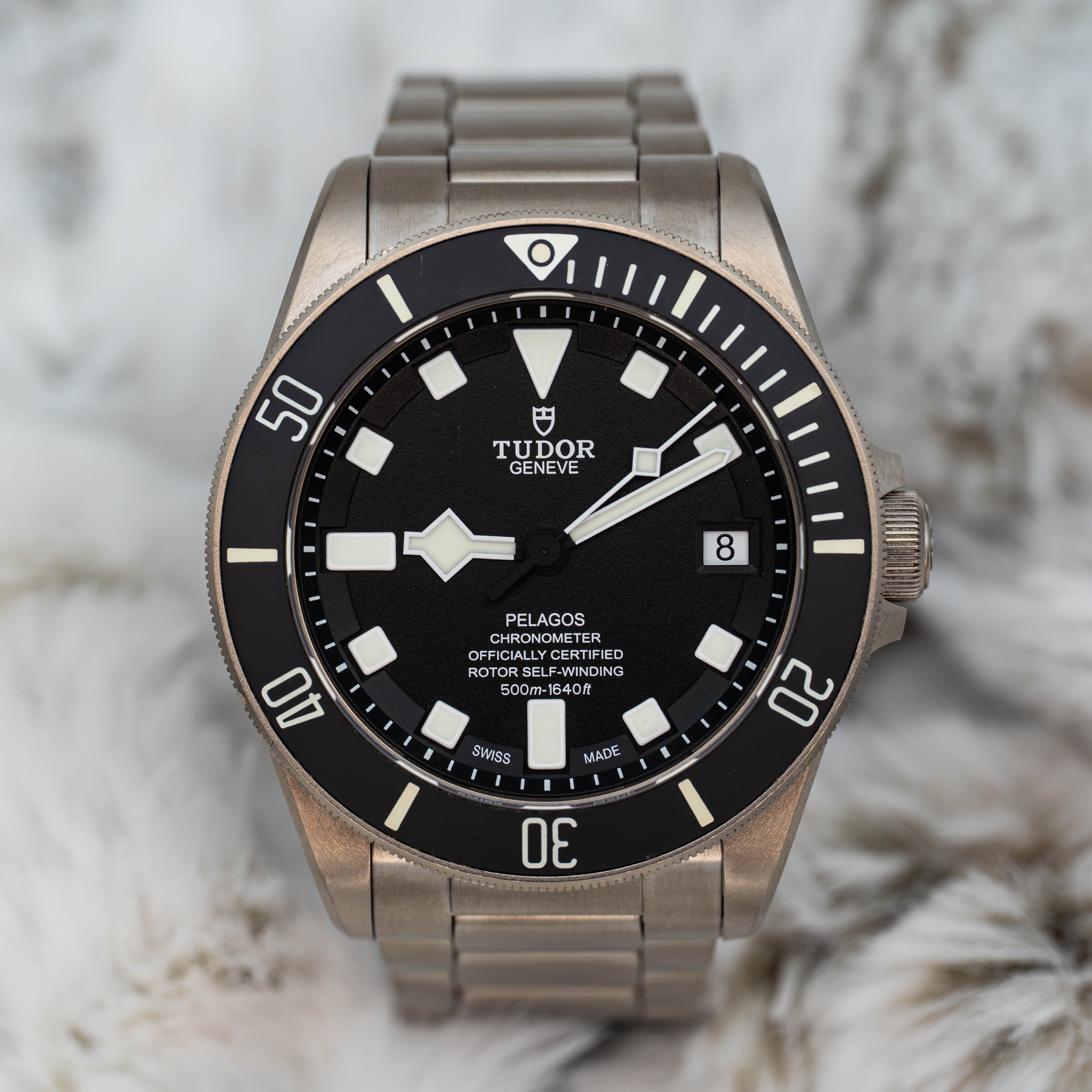 Tudor Pelagos 25600TN Titanium Black Dial on Bracelet w Extra Strap B+P