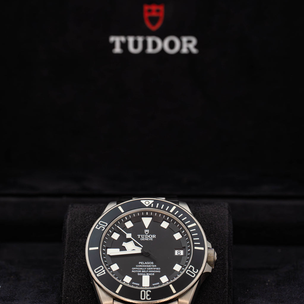 Tudor Pelagos 25600TN Titanium Black Dial on Bracelet w Extra Strap B+P
