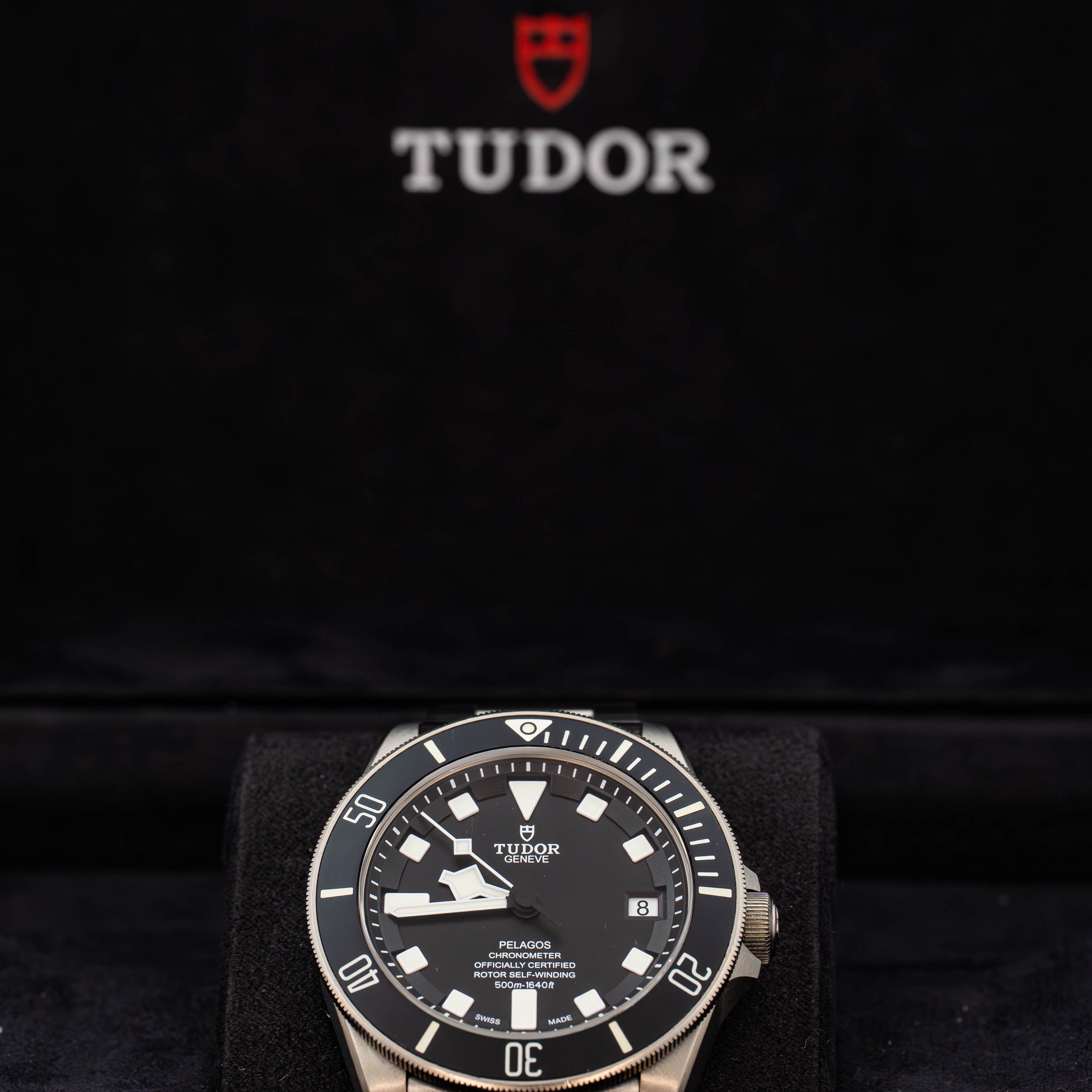 Tudor Pelagos 25600TN Titanium Black Dial on Bracelet w Extra Strap B+P