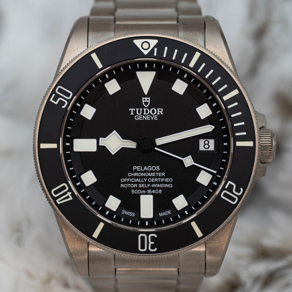 Tudor Pelagos 25600TN Titanium Black Dial on Bracelet w Extra Strap B+P
