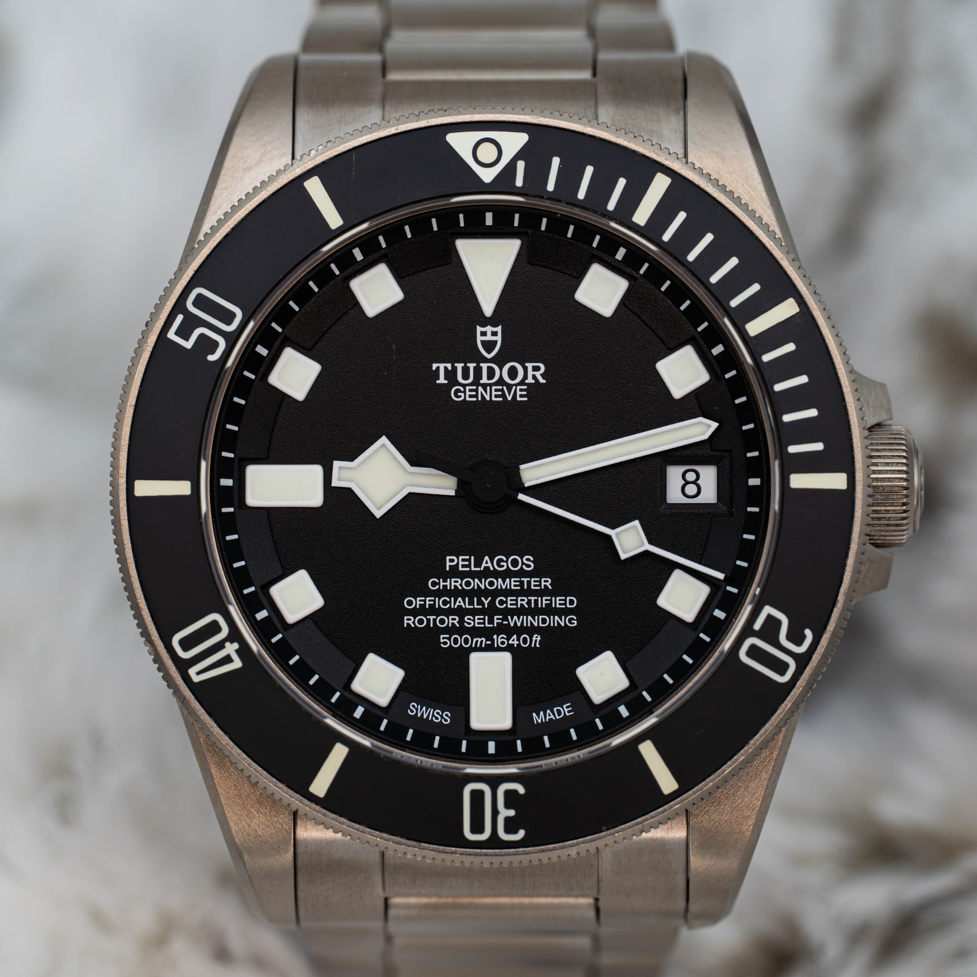 Tudor Pelagos 25600TN Titanium Black Dial on Bracelet w Extra Strap B+P