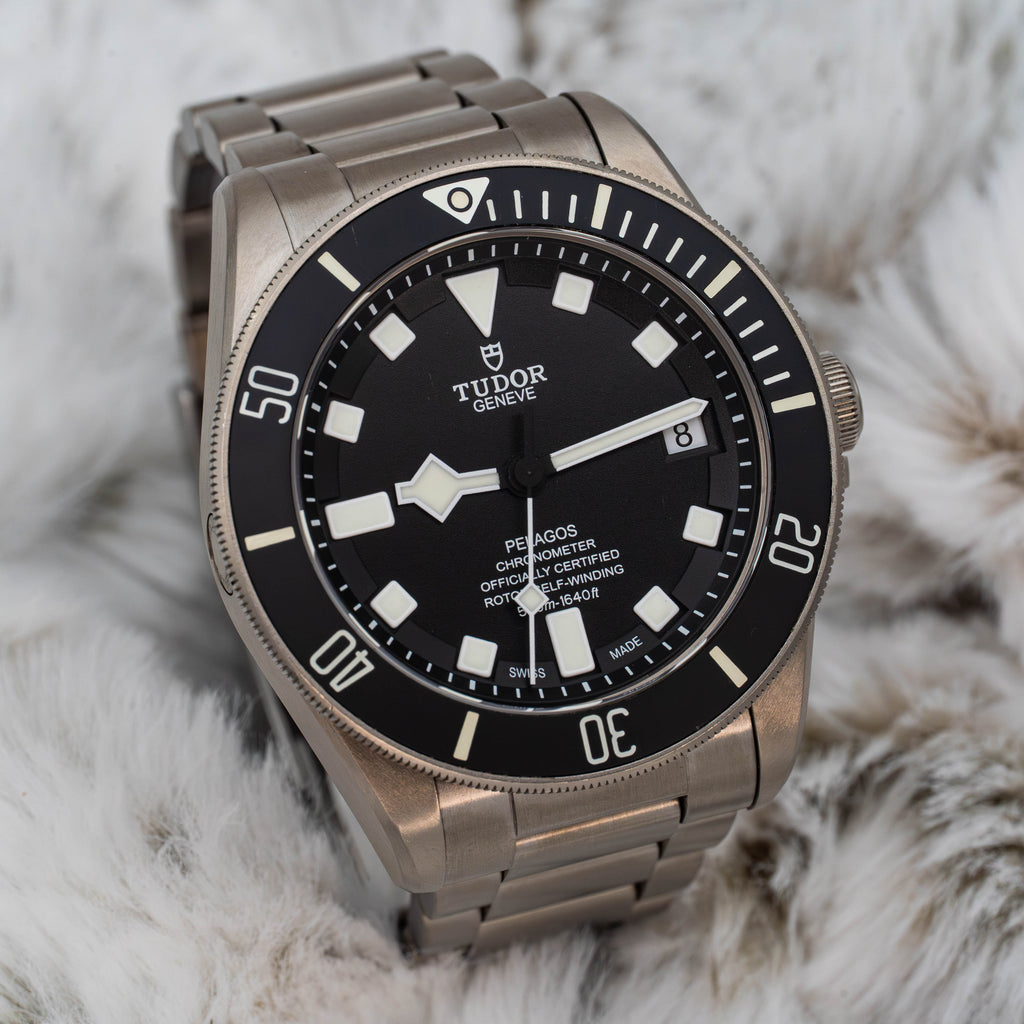 Tudor Pelagos 25600TN Titanium Black Dial on Bracelet w Extra Strap B+P