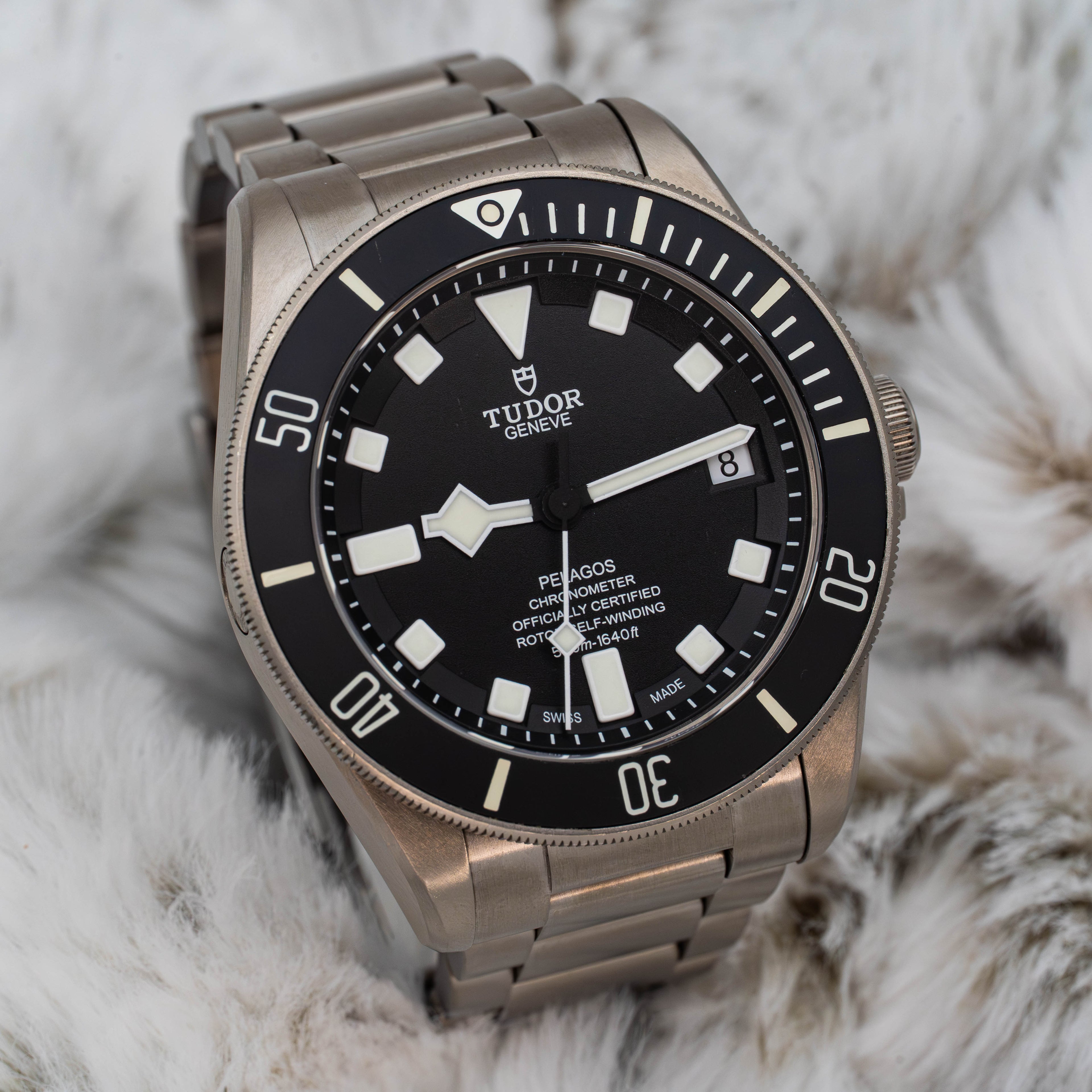 Tudor Pelagos 25600TN Titanium Black Dial on Bracelet w Extra Strap B+P