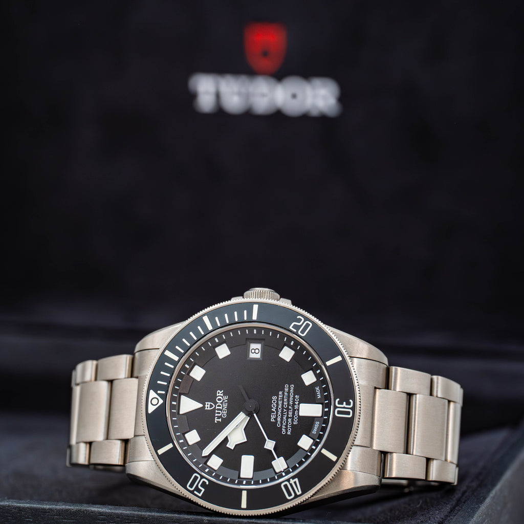 Tudor Pelagos 25600TN Titanium Black Dial on Bracelet w Extra Strap B+P