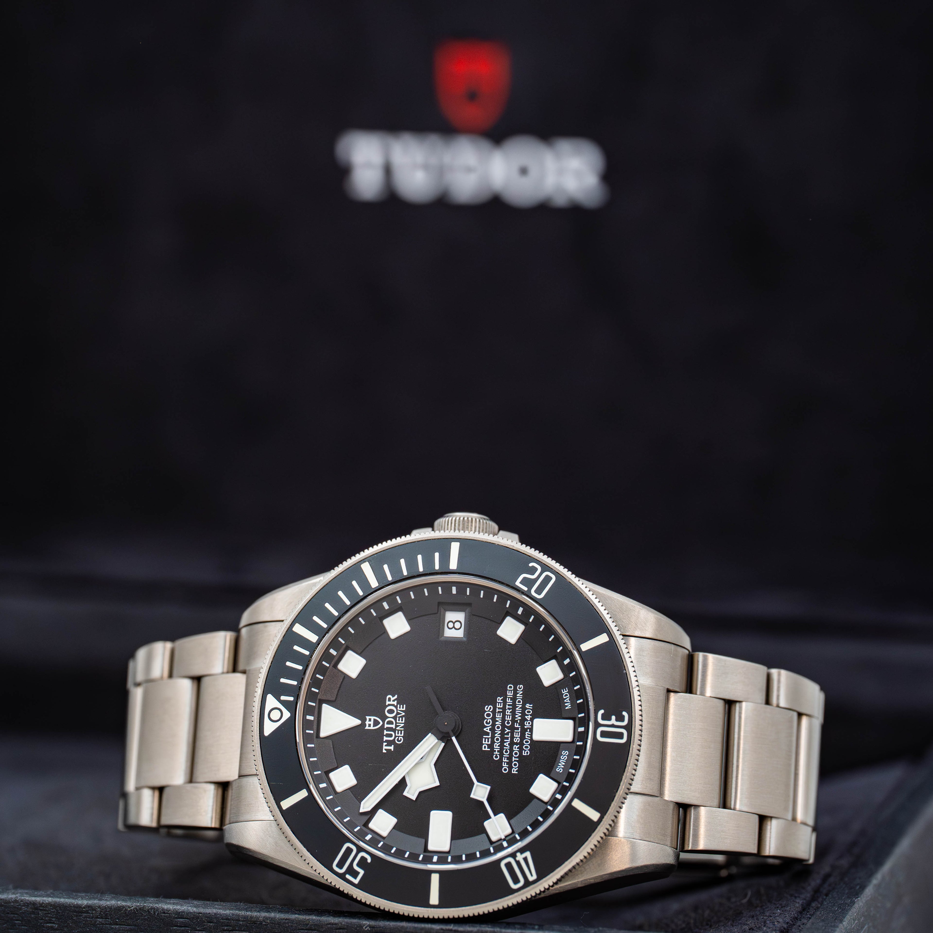 Tudor Pelagos 25600TN Titanium Black Dial on Bracelet w Extra Strap B+P