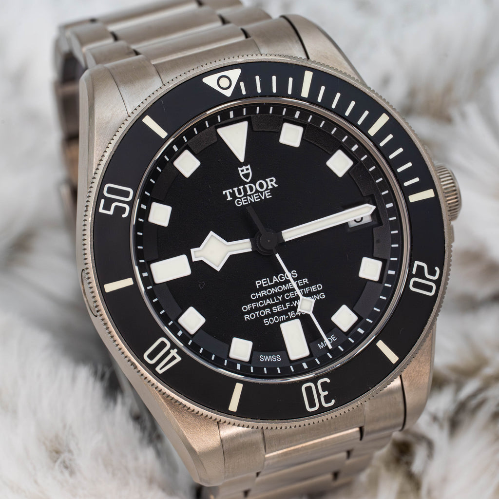 Tudor Pelagos 25600TN Titanium Black Dial on Bracelet w Extra Strap B+P