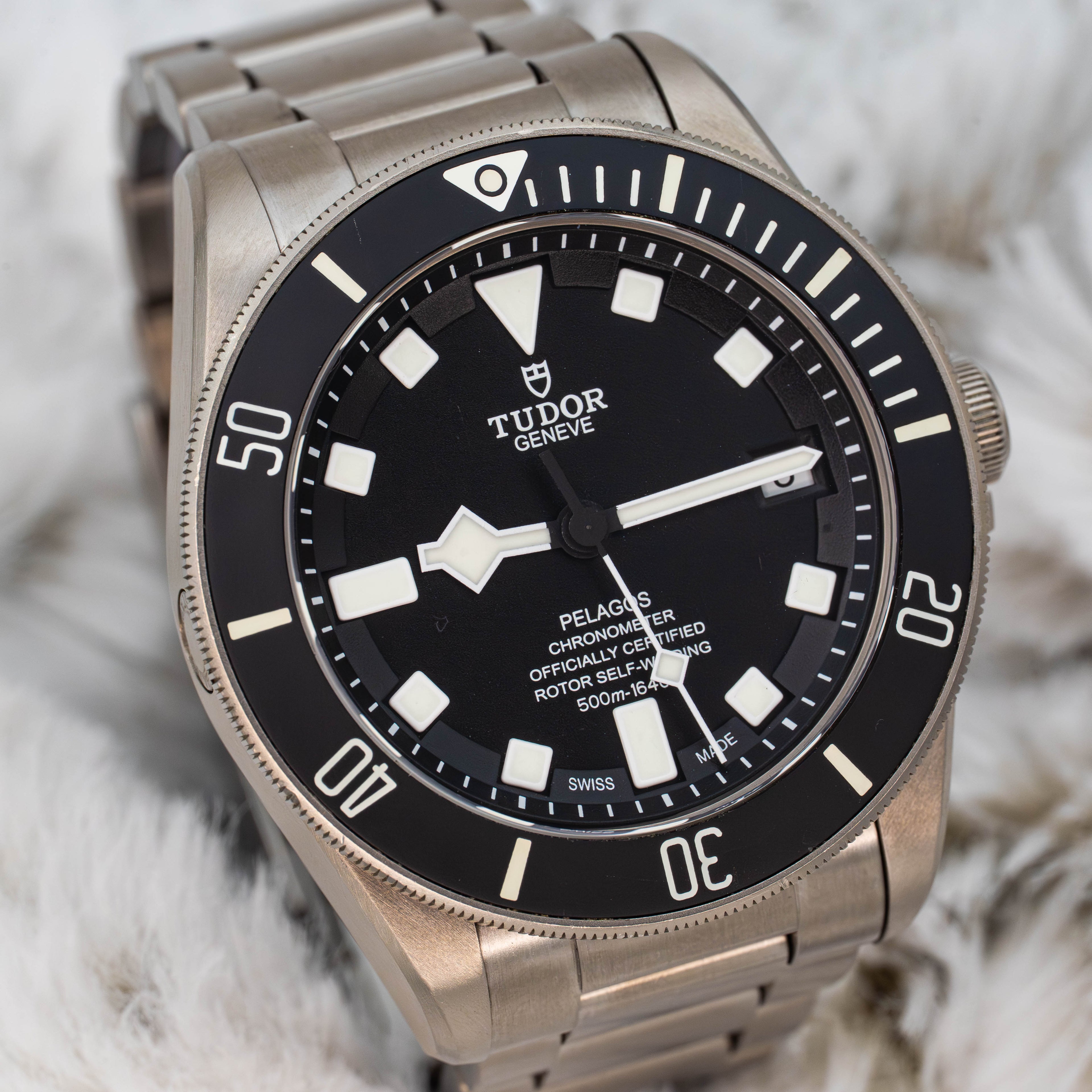 Tudor Pelagos 25600TN Titanium Black Dial on Bracelet w Extra Strap B+P
