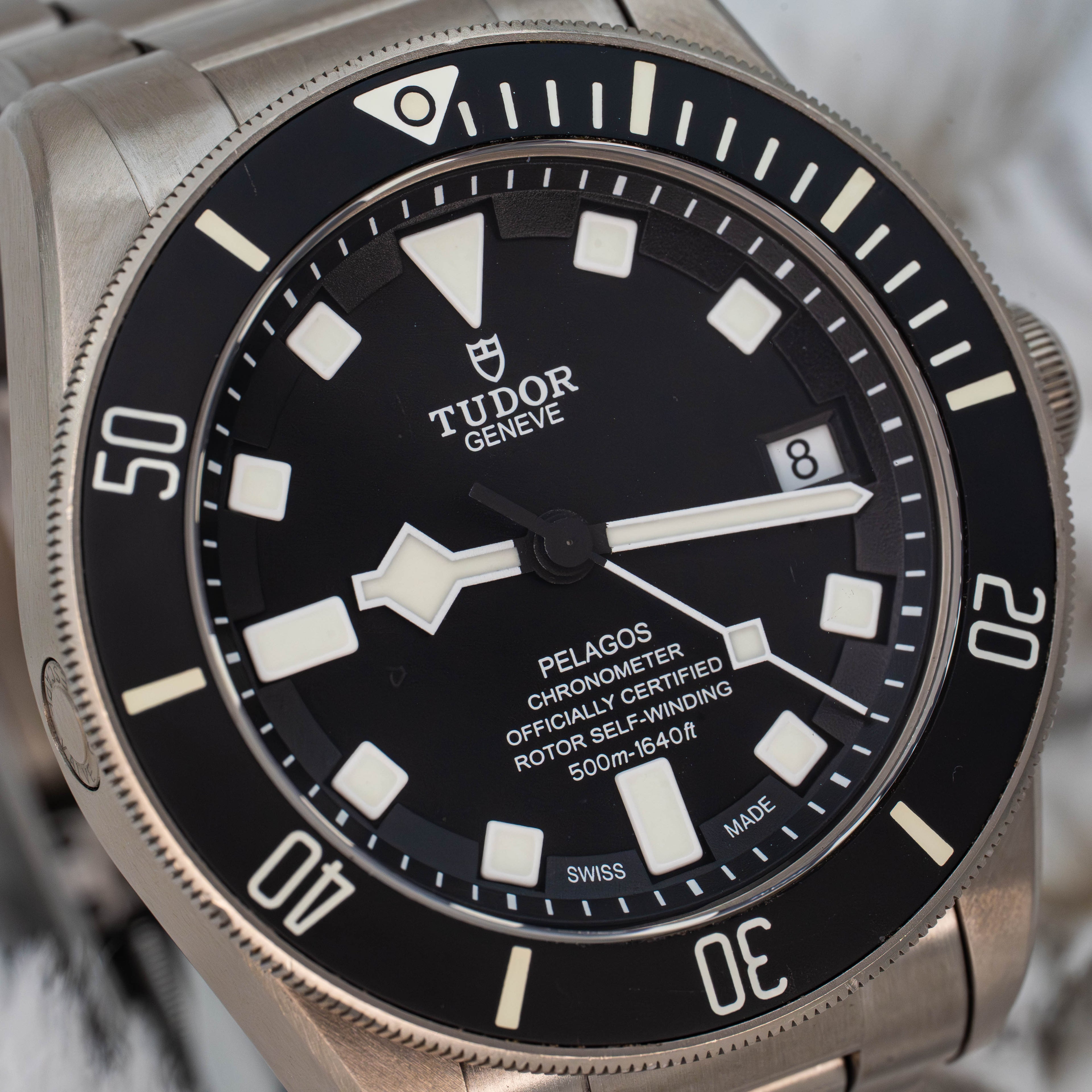 Tudor Pelagos 25600TN Titanium Black Dial on Bracelet w Extra Strap B+P