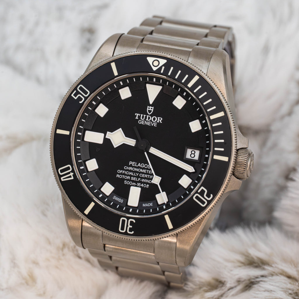Tudor Pelagos 25600TN Titanium Black Dial on Bracelet w Extra Strap B+P