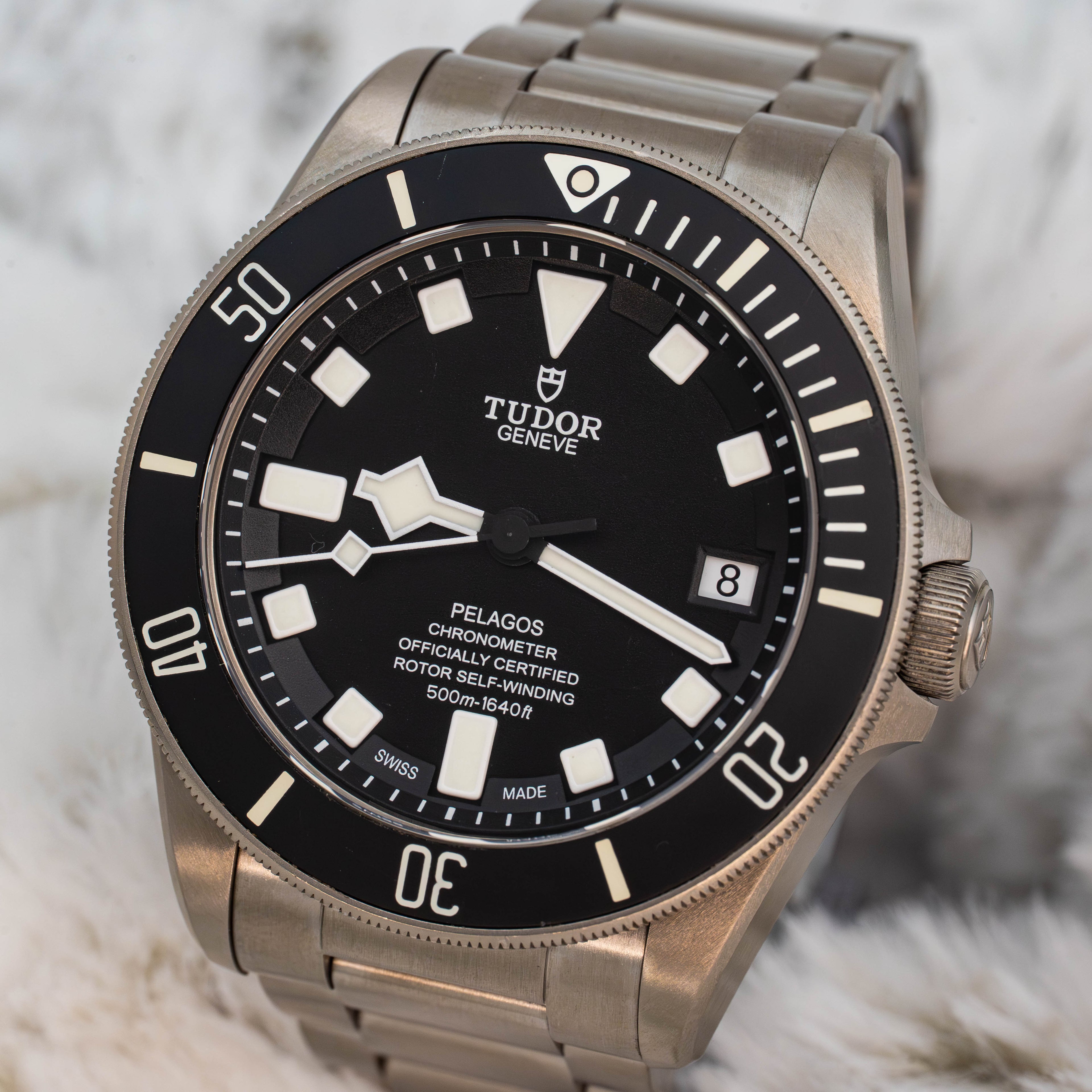 Tudor Pelagos 25600TN Titanium Black Dial on Bracelet w Extra Strap B+P