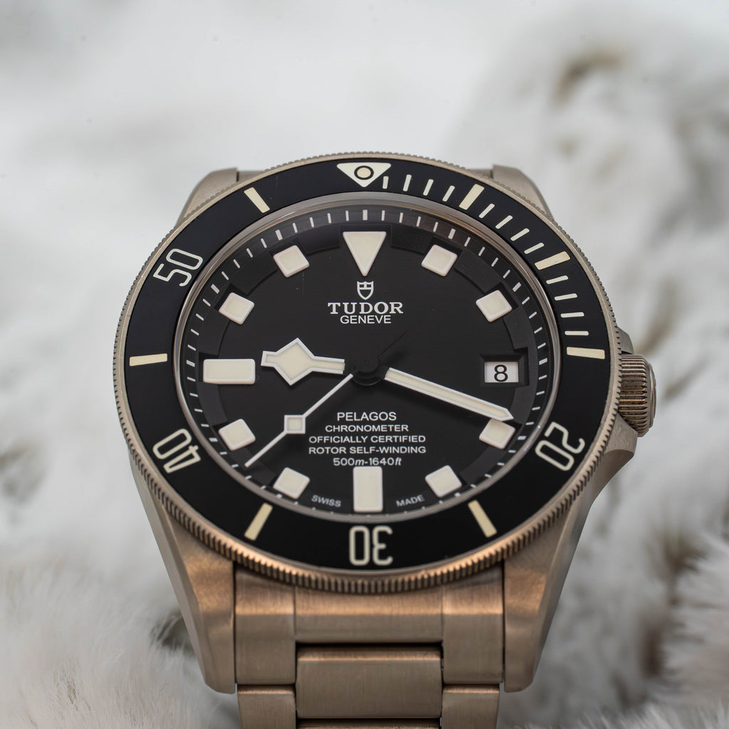 Tudor Pelagos 25600TN Titanium Black Dial on Bracelet w Extra Strap B+P