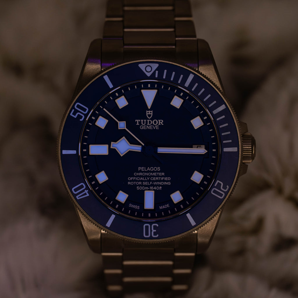 Tudor Pelagos 25600TB 42mm Titanium Blue Dial on Bracelet w Extra Strap B+P