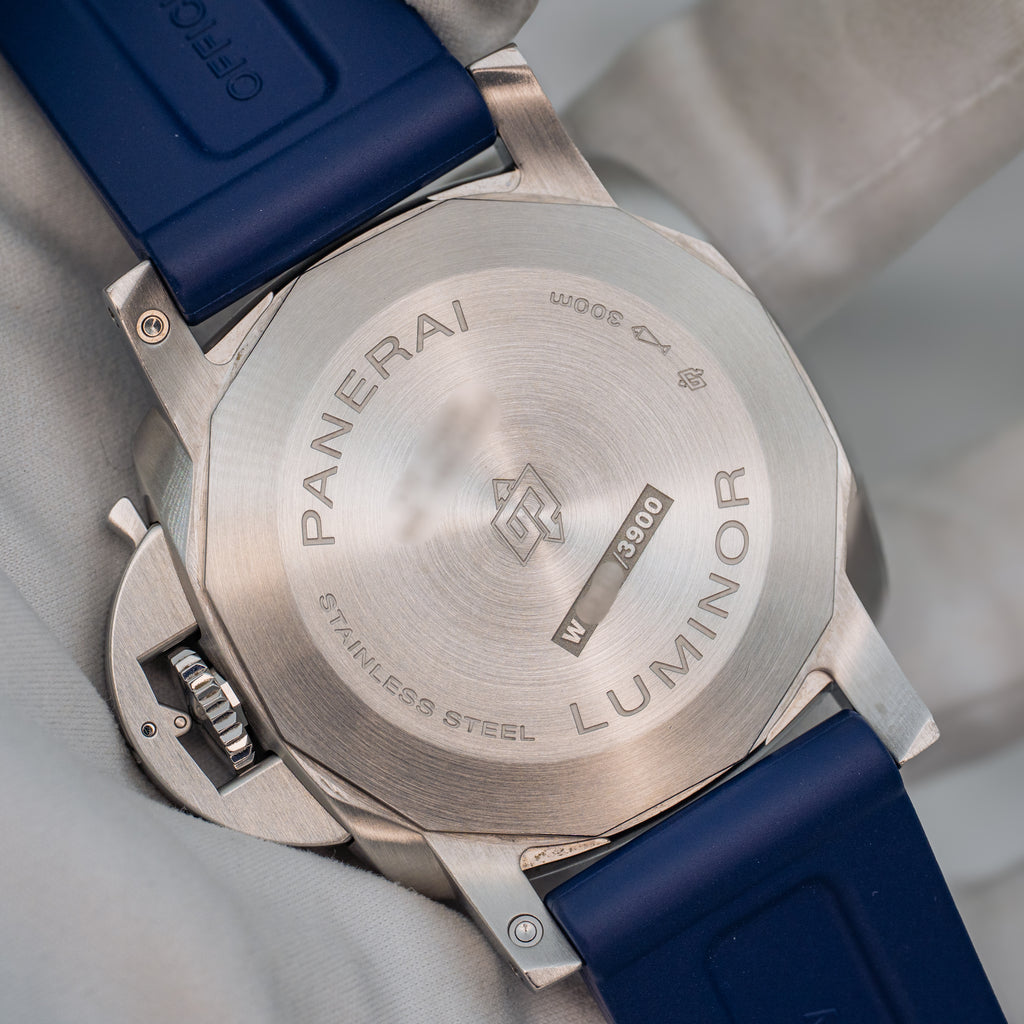 2021 Panerai Luminor Marina PAM01313 Blue Dial on Blue Strap Steel 44mm B+P