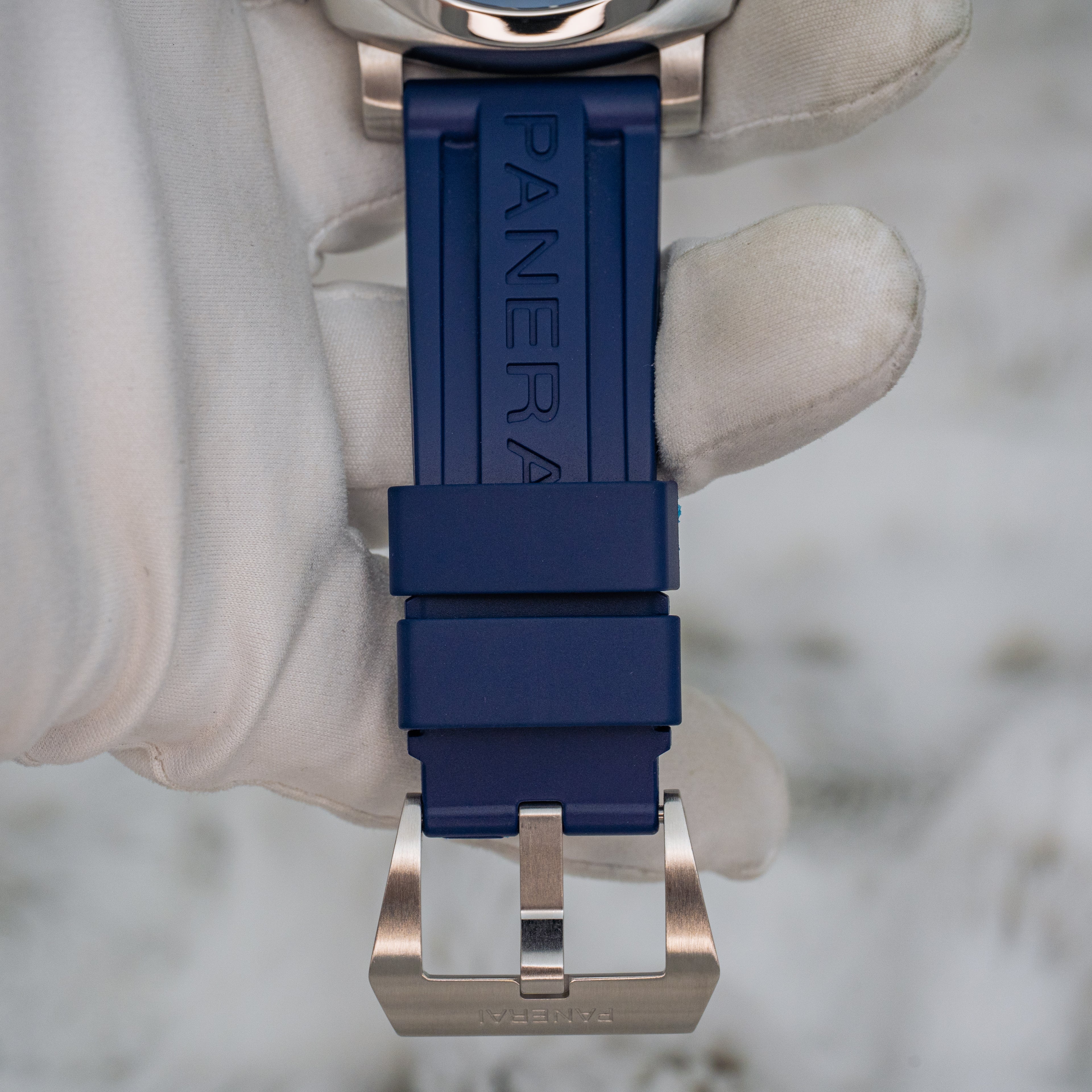 2021 Panerai Luminor Marina PAM01313 Blue Dial on Blue Strap Steel 44mm B+P