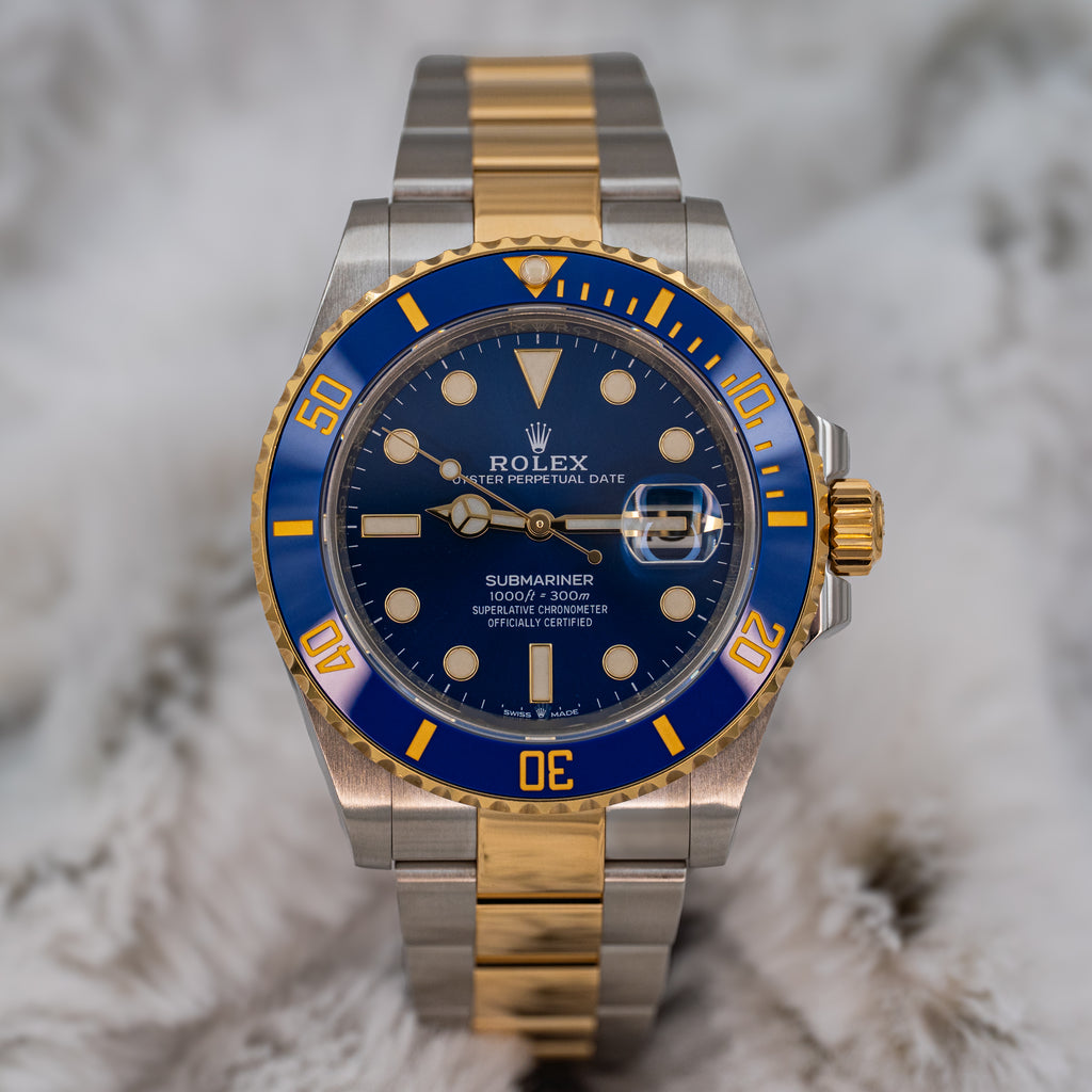 Rolex Submariner Date 126613LB Two Tone 18k Yellow Gold 41 Blue Dial B+P