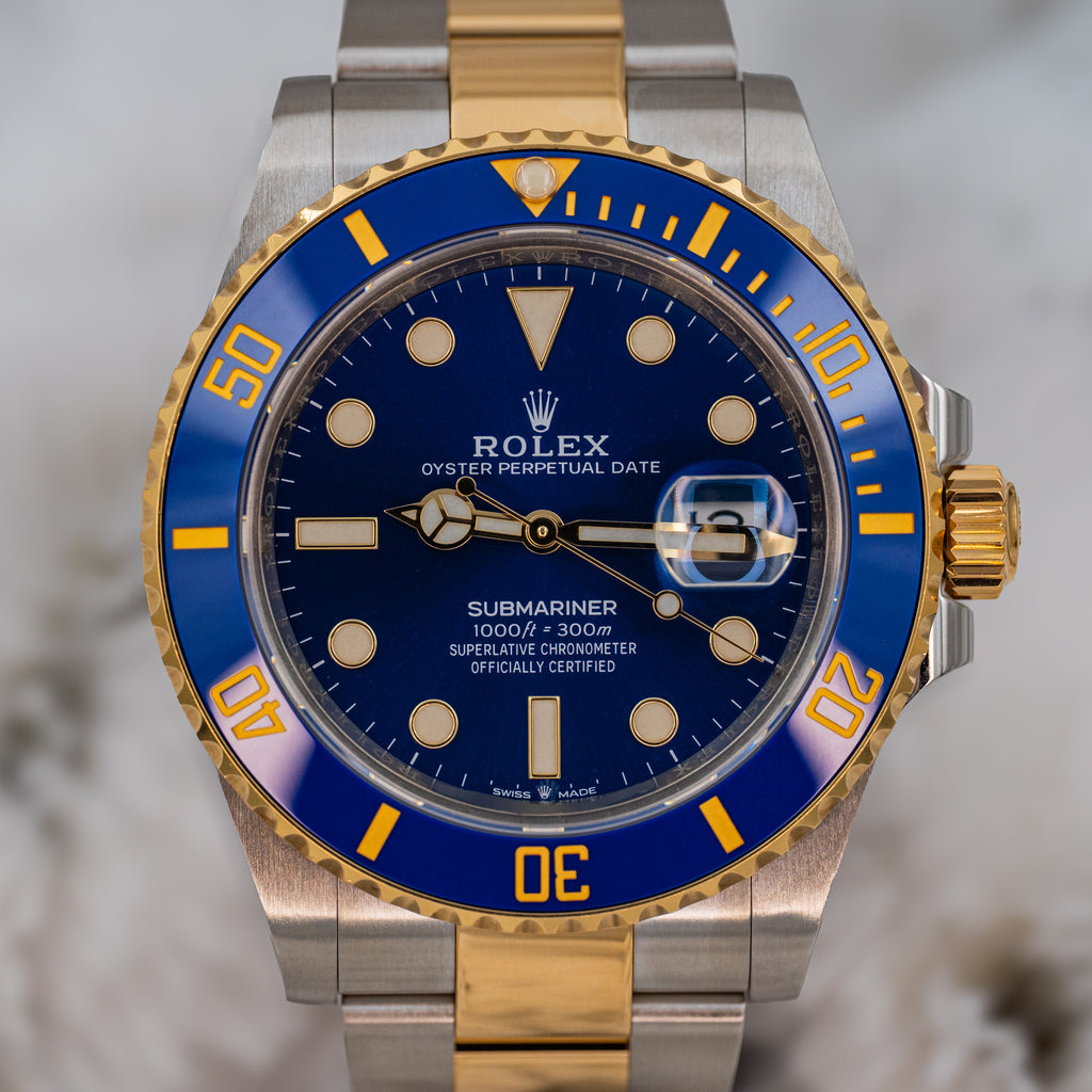 Rolex Submariner Date 126613LB Two Tone 18k Yellow Gold 41 Blue Dial B+P