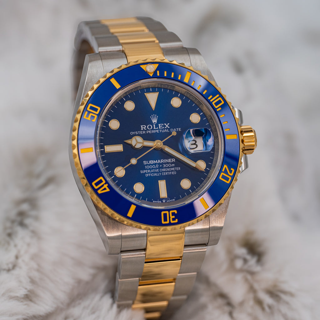 Rolex Submariner Date 126613LB Two Tone 18k Yellow Gold 41 Blue Dial B+P