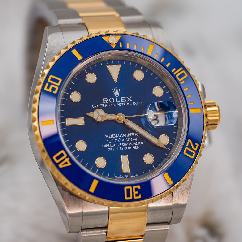 Rolex Submariner Date 126613LB Two Tone 18k Yellow Gold 41 Blue Dial B+P