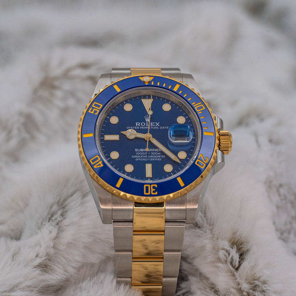 Rolex Submariner Date 126613LB Two Tone 18k Yellow Gold 41 Blue Dial B+P