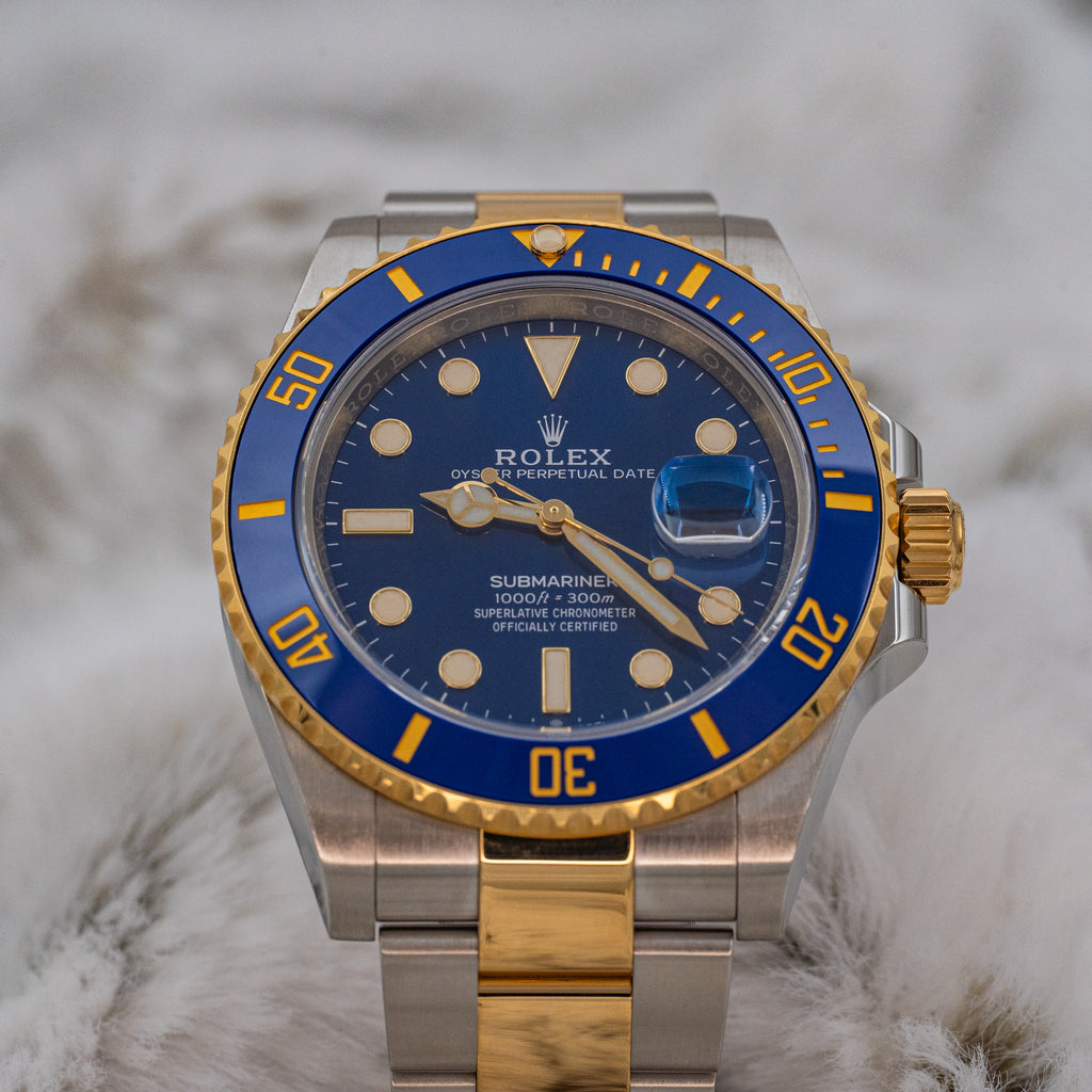 Rolex Submariner Date 126613LB Two Tone 18k Yellow Gold 41 Blue Dial B+P